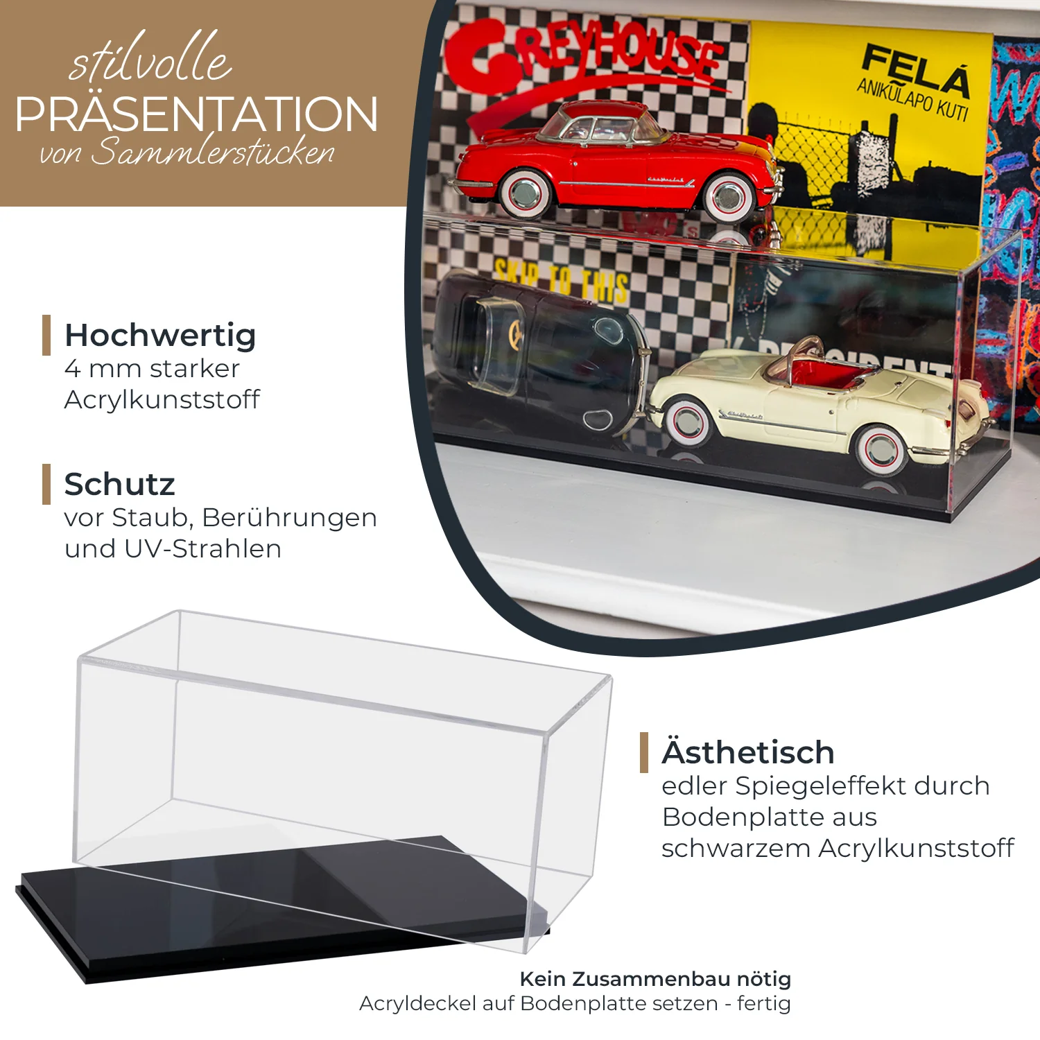 Acryl Vitrine für Modellautos, Figuren, HMF 46800 - Image 20
