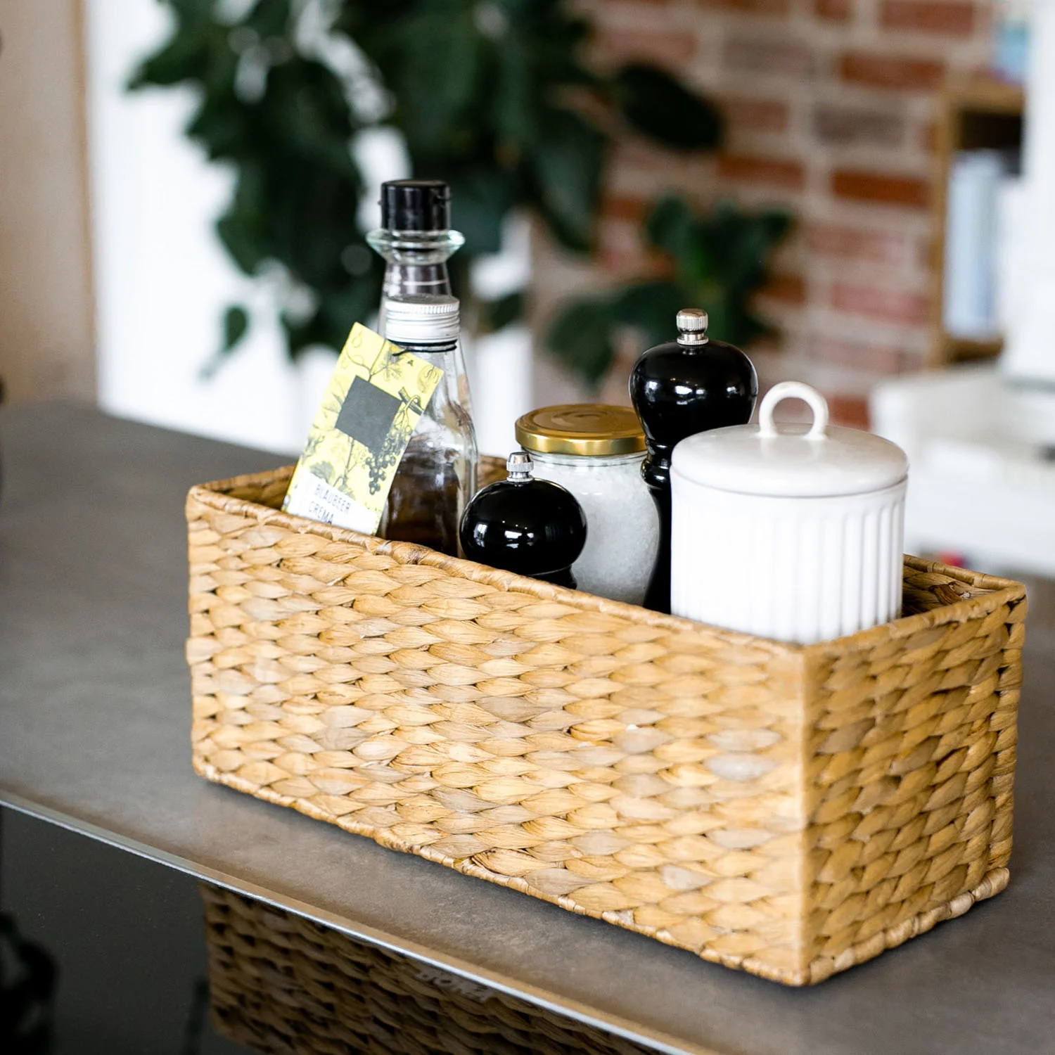 Aufbewahrungskorb passend für KALLAX halbes Fach, Korb geflochten aus Wasserhyazinthe für Badezimmer, Küche und Wohnbereich, HMF3727 - Image 10