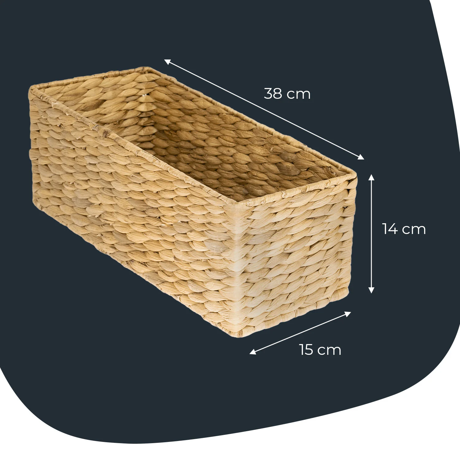 Aufbewahrungskorb passend für KALLAX halbes Fach, Korb geflochten aus Wasserhyazinthe für Badezimmer, Küche und Wohnbereich, HMF3727 - Image 15