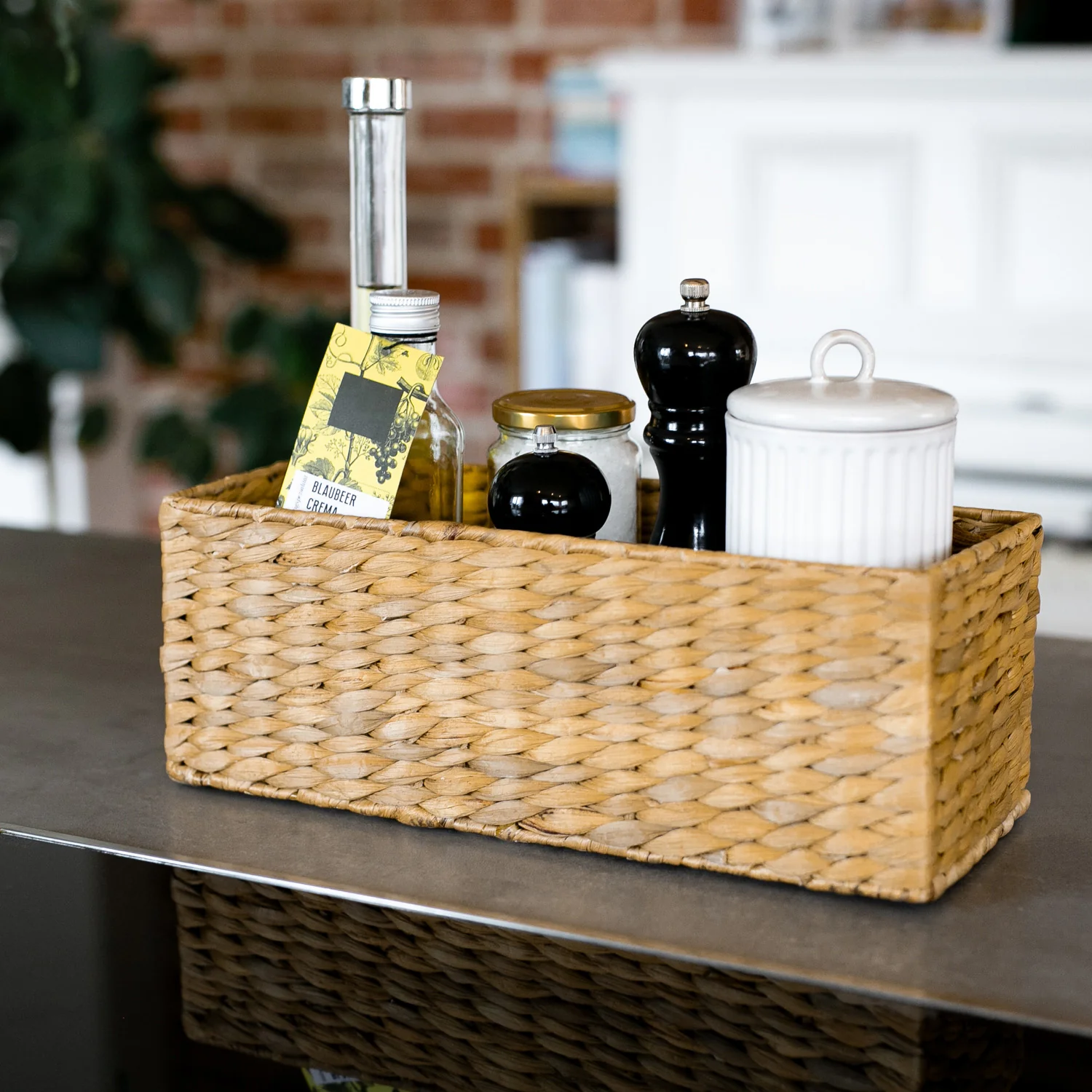 Aufbewahrungskorb passend für KALLAX halbes Fach, Korb geflochten aus Wasserhyazinthe für Badezimmer, Küche und Wohnbereich, HMF3727 - Image 23