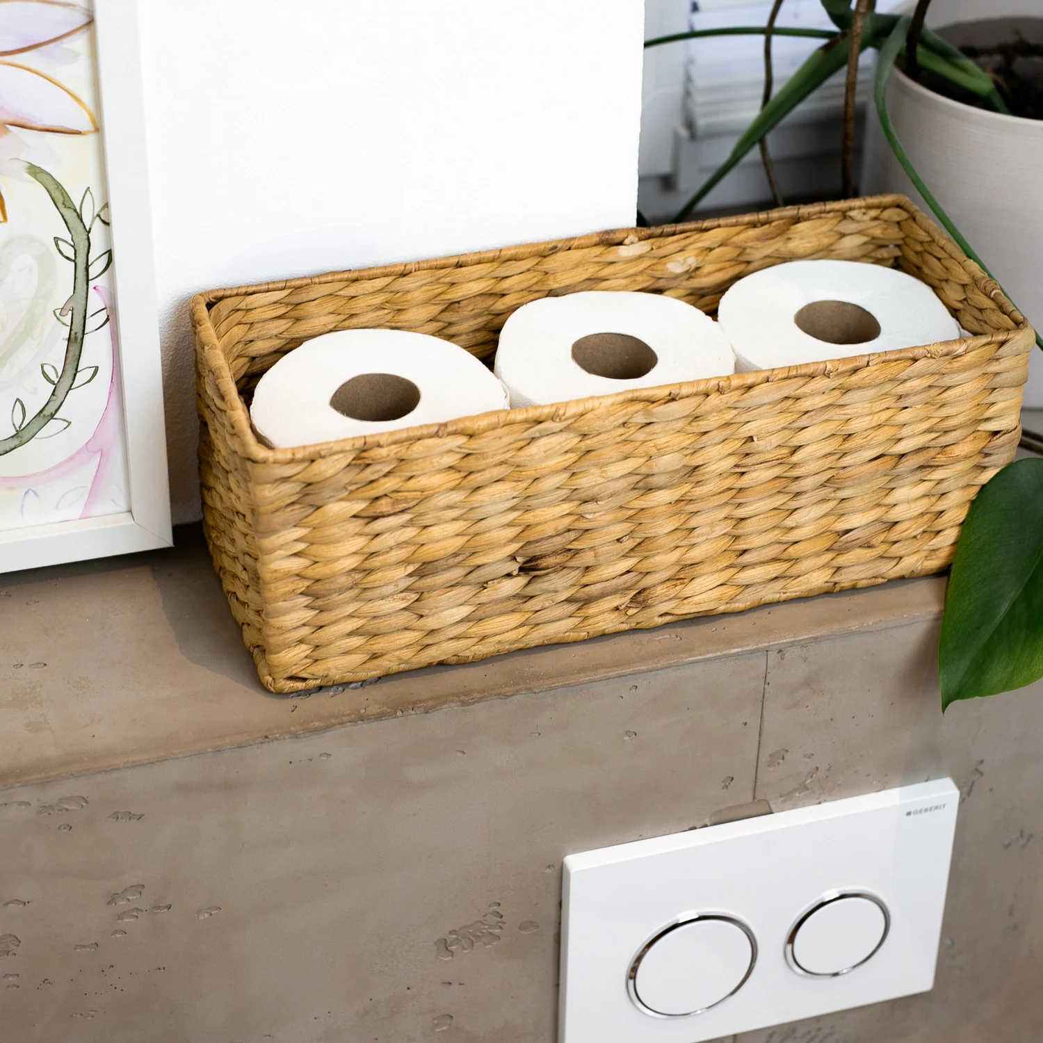 Aufbewahrungskorb passend für KALLAX halbes Fach, Korb geflochten aus Wasserhyazinthe für Badezimmer, Küche und Wohnbereich, HMF3727 - Image 29