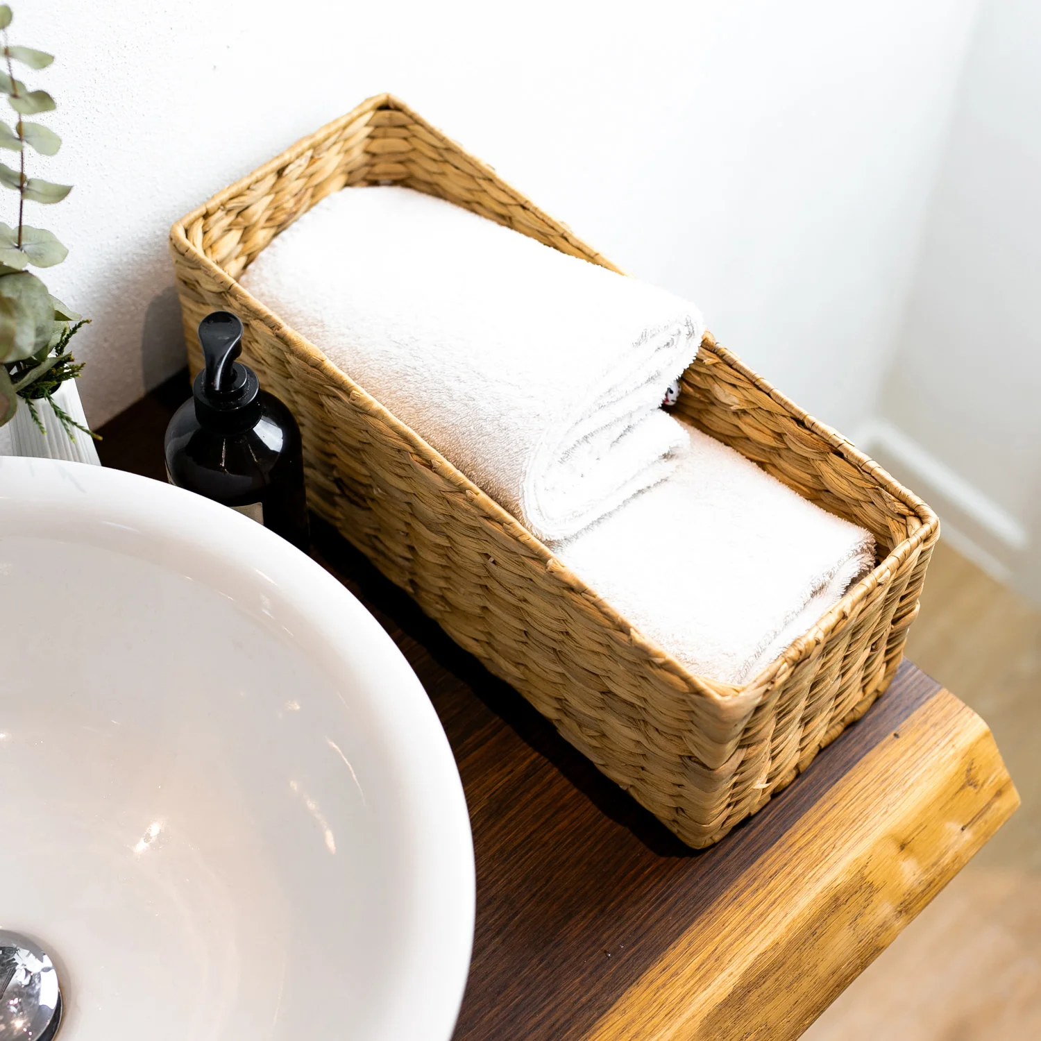 Aufbewahrungskorb passend für KALLAX halbes Fach, Korb geflochten aus Wasserhyazinthe für Badezimmer, Küche und Wohnbereich, HMF3727 - Image 30