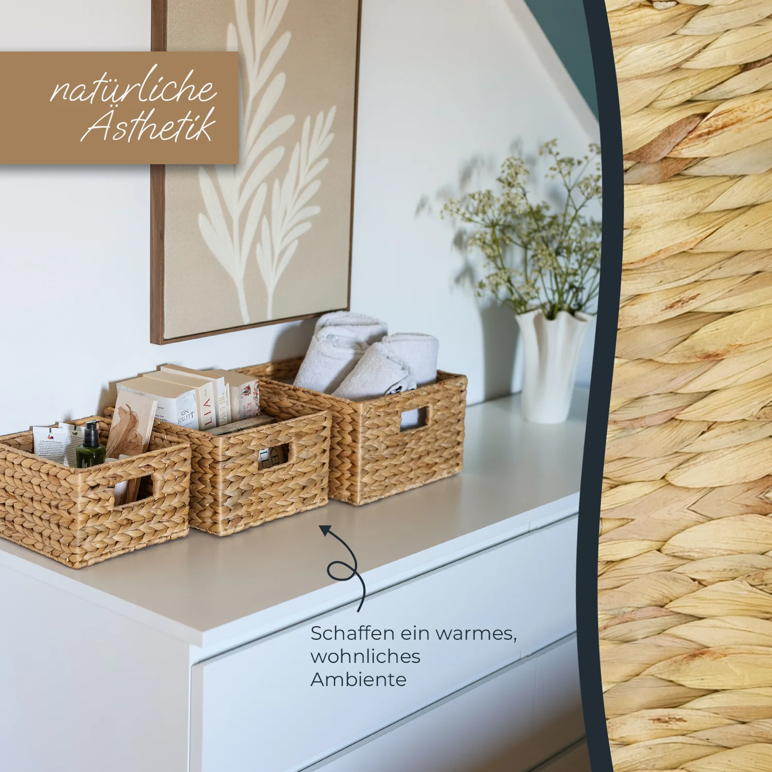 Aufbewahrungskorb, Korb geflochten aus Wasserhyazinthe Seegras, HMF 372410 - Image 22