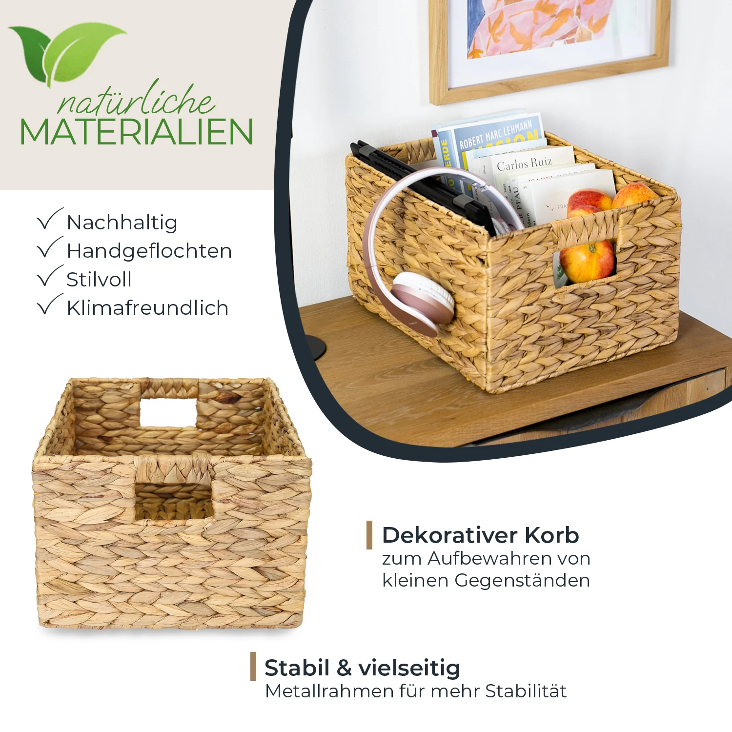 Aufbewahrungskorb, Korb geflochten aus Wasserhyazinthe Seegras, HMF 372410 - Image 28