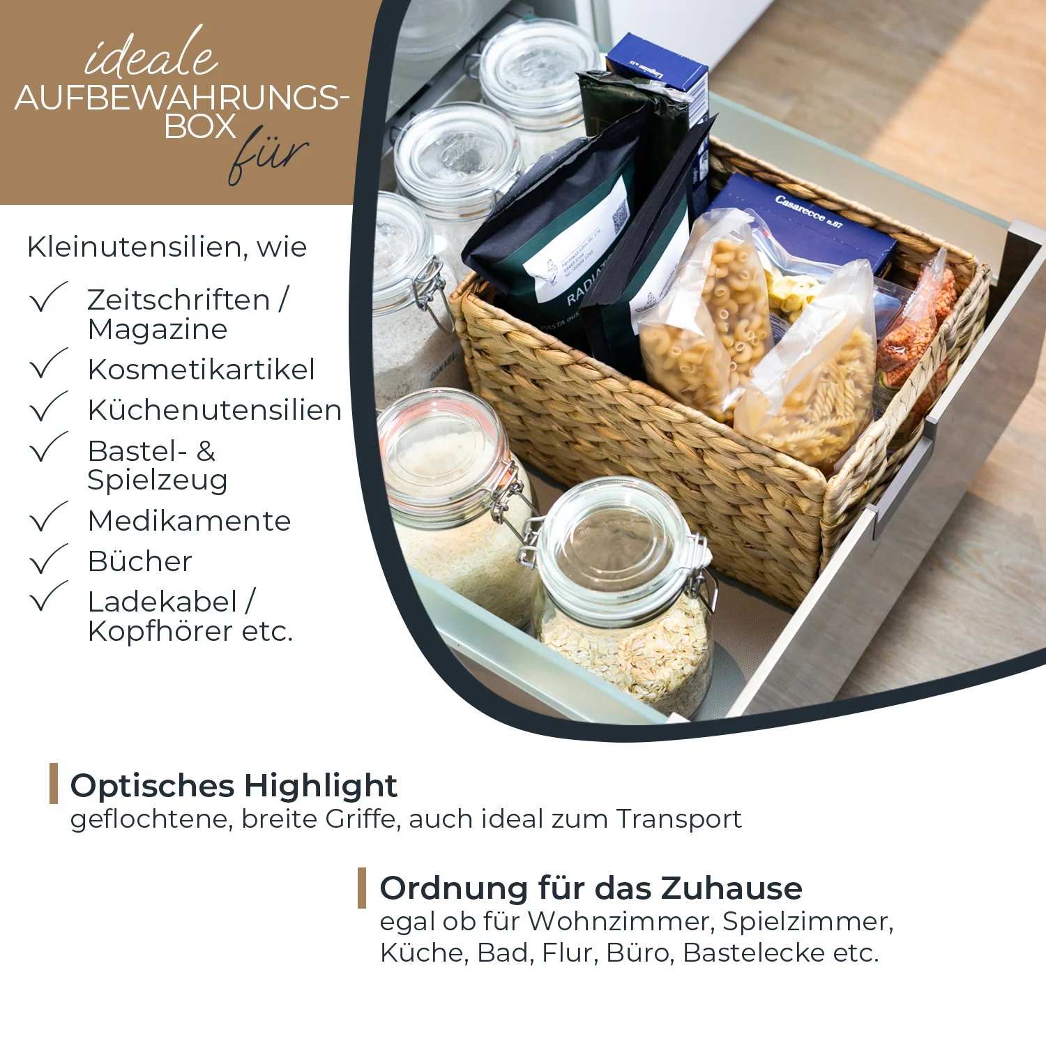 Aufbewahrungskorb, Korb geflochten aus Wasserhyazinthe Seegras, HMF 372410 - Image 37