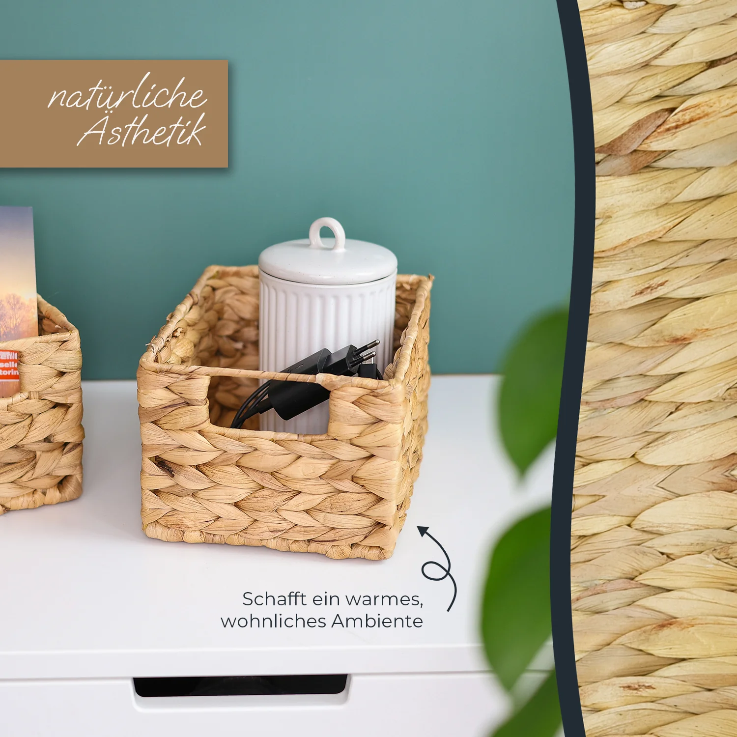 Aufbewahrungskorb, Korb geflochten aus Wasserhyazinthe Seegras, HMF 372410 - Image 4