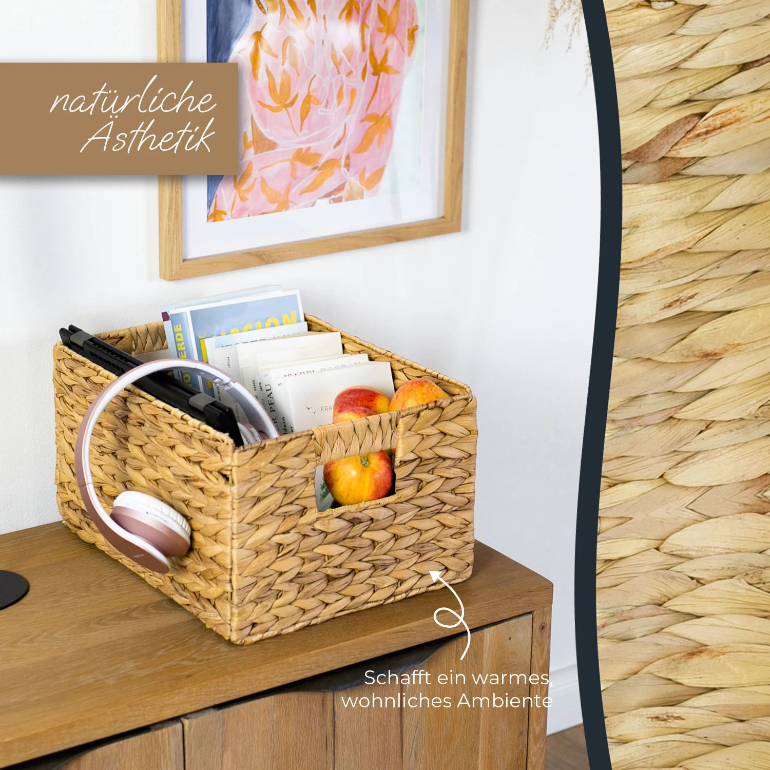 Aufbewahrungskorb, Korb geflochten aus Wasserhyazinthe Seegras, HMF 372410 - Image 47