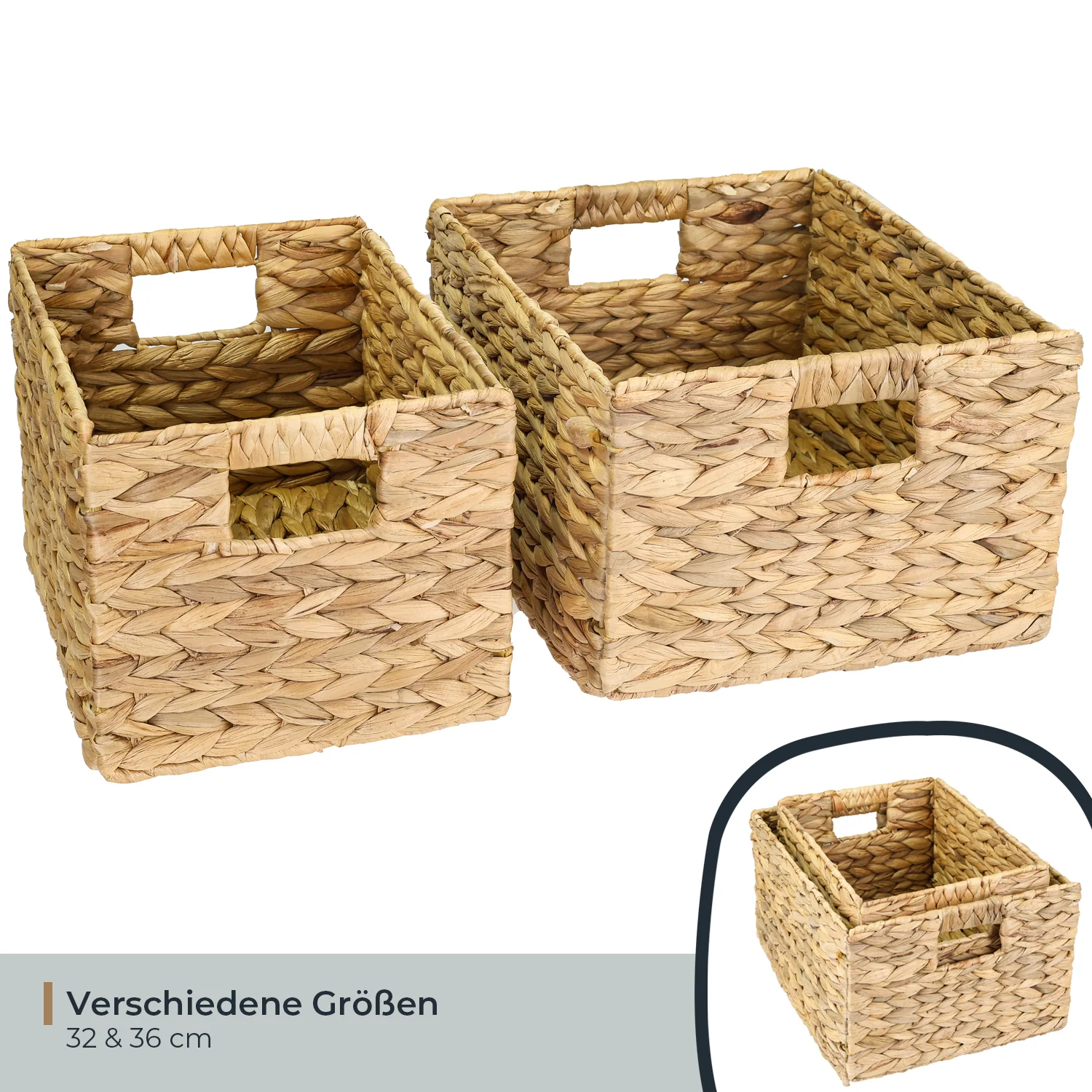 Aufbewahrungskorb, Korb geflochten aus Wasserhyazinthe Seegras, HMF 372410 - Image 49