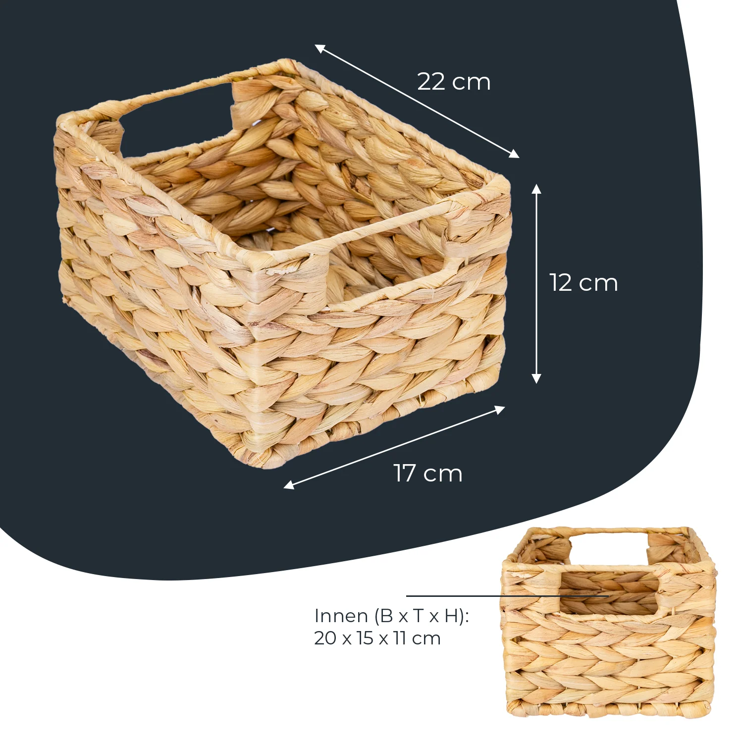 Aufbewahrungskorb, Korb geflochten aus Wasserhyazinthe Seegras, HMF 372410 - Image 5