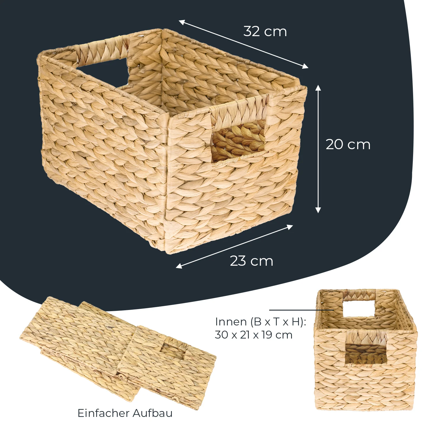 Aufbewahrungskorb, Korb geflochten aus Wasserhyazinthe Seegras, HMF 372410 - Image 56