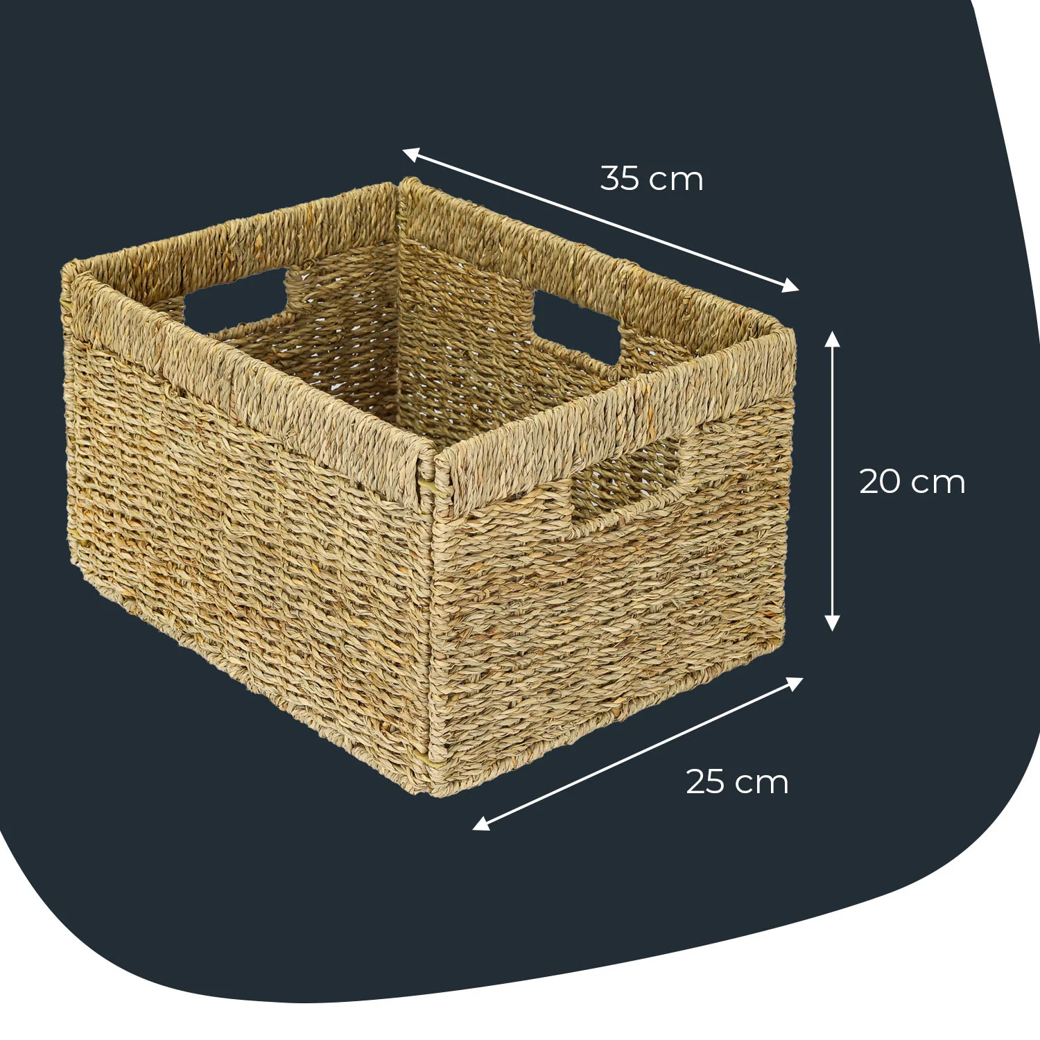 Aufbewahrungskorb geflochten aus Seegras passend für Billy Regal, HMF 37049, 35 x 25 x 20 cm - Image 14