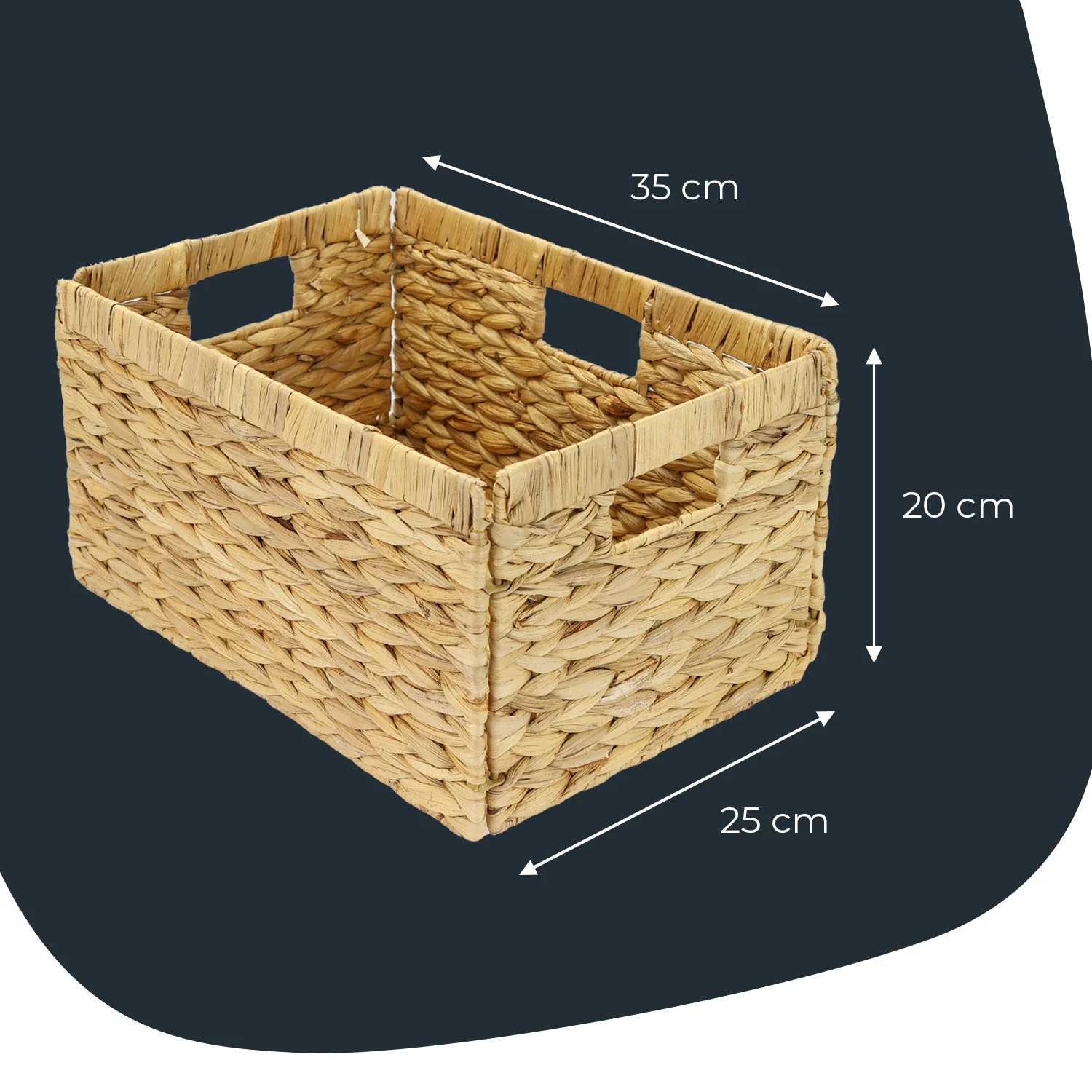 Aufbewahrungskorb geflochten aus Wasserhyazinthe passend für Billy Regal, HMF 37249, 35 x 25 x 20 cm - Image 14