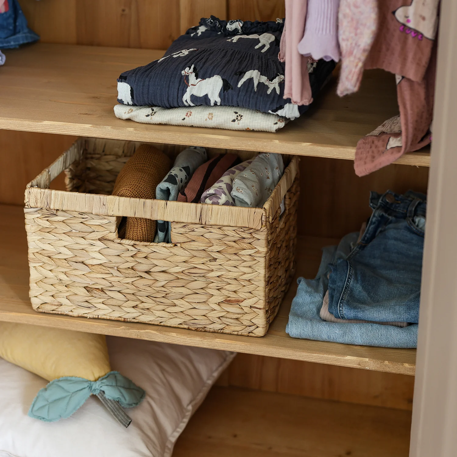 Aufbewahrungskorb geflochten aus Wasserhyazinthe passend für Billy Regal, HMF 37249, 35 x 25 x 20 cm - Image 15