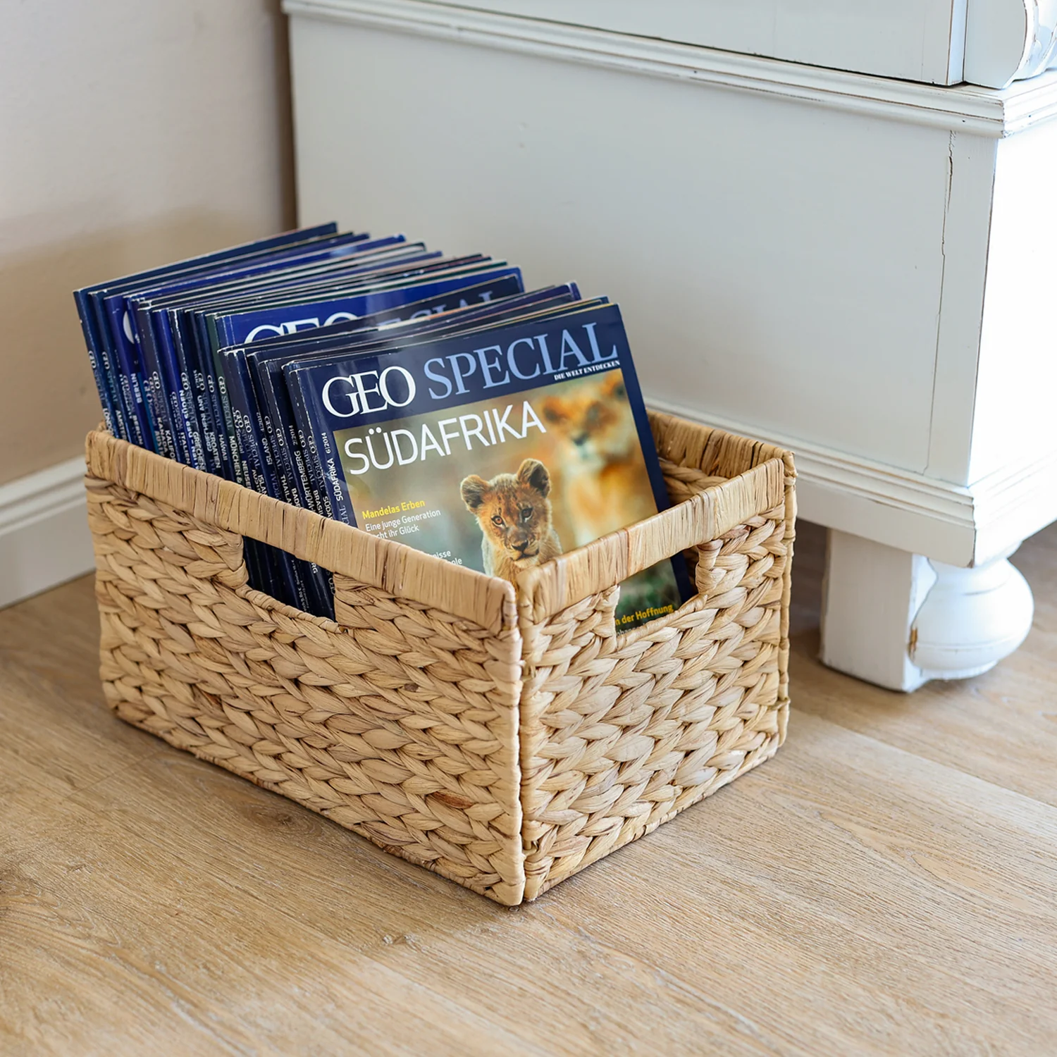 Aufbewahrungskorb geflochten aus Wasserhyazinthe passend für Billy Regal, HMF 37249, 35 x 25 x 20 cm - Image 9