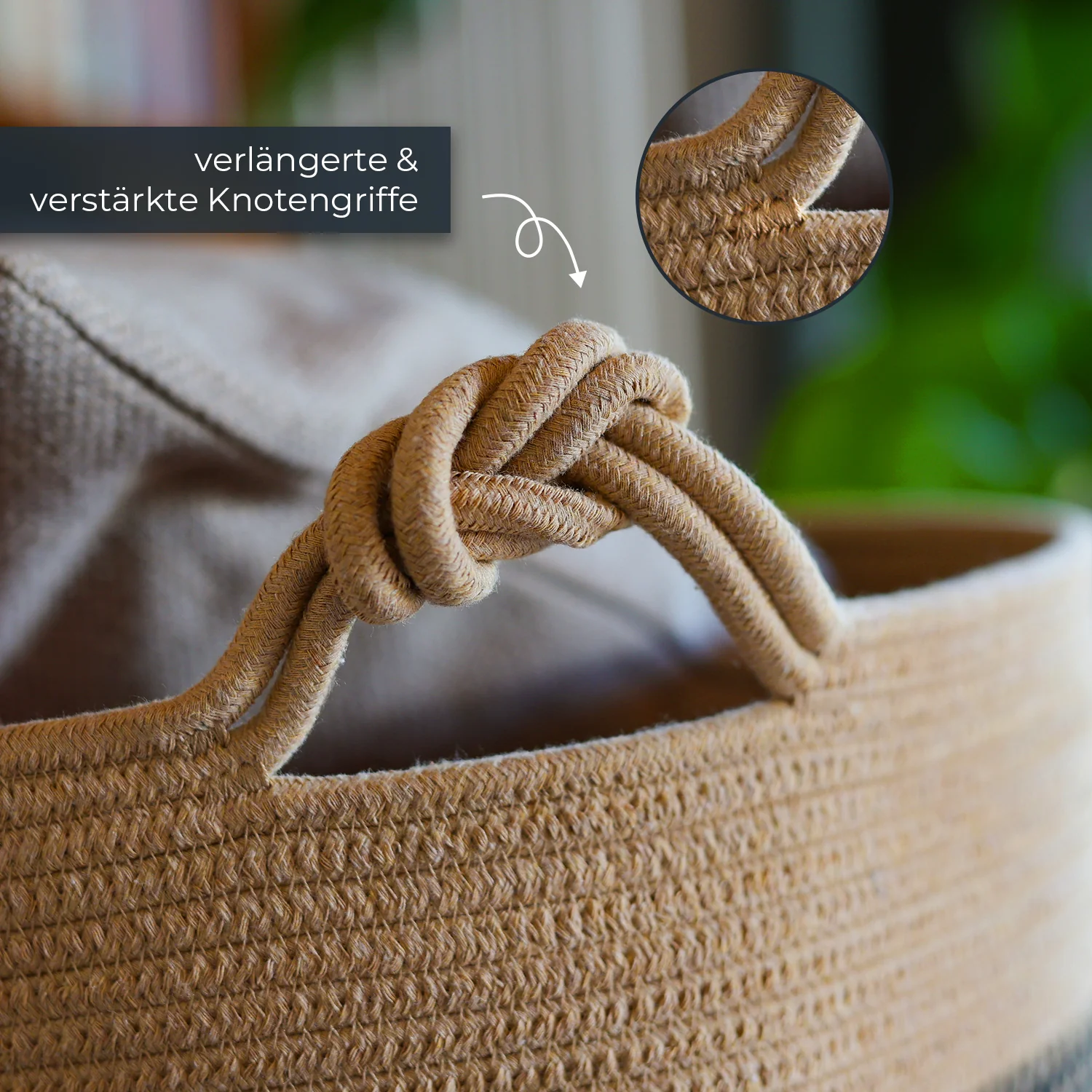 Aufbewahrungskorb mit Griffen, großer Korb aus Baumwolle, HMF 39014, 50 x 33 cm - Image 15