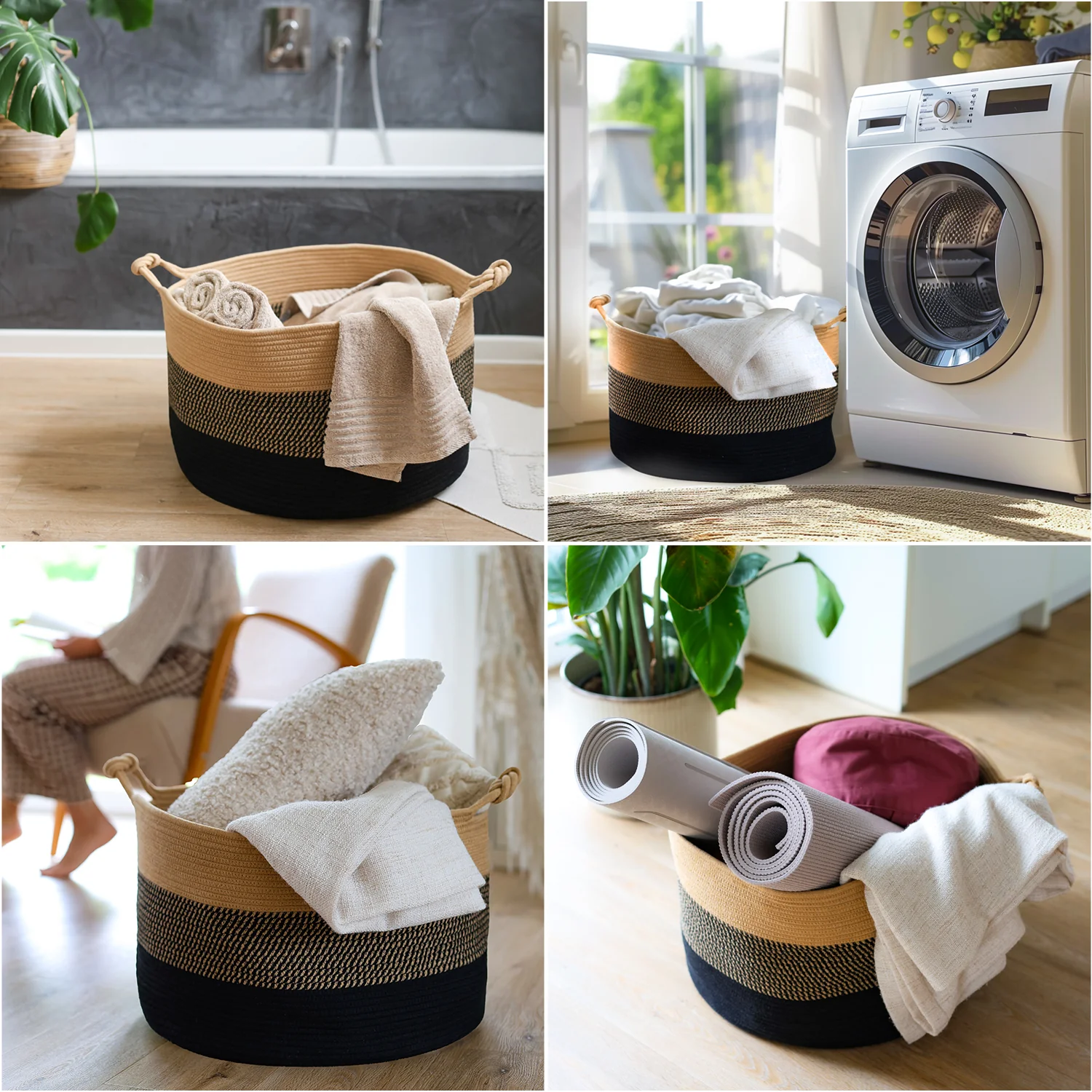 Aufbewahrungskorb mit Griffen, großer Korb aus Baumwolle, HMF 39014, 50 x 33 cm - Image 16