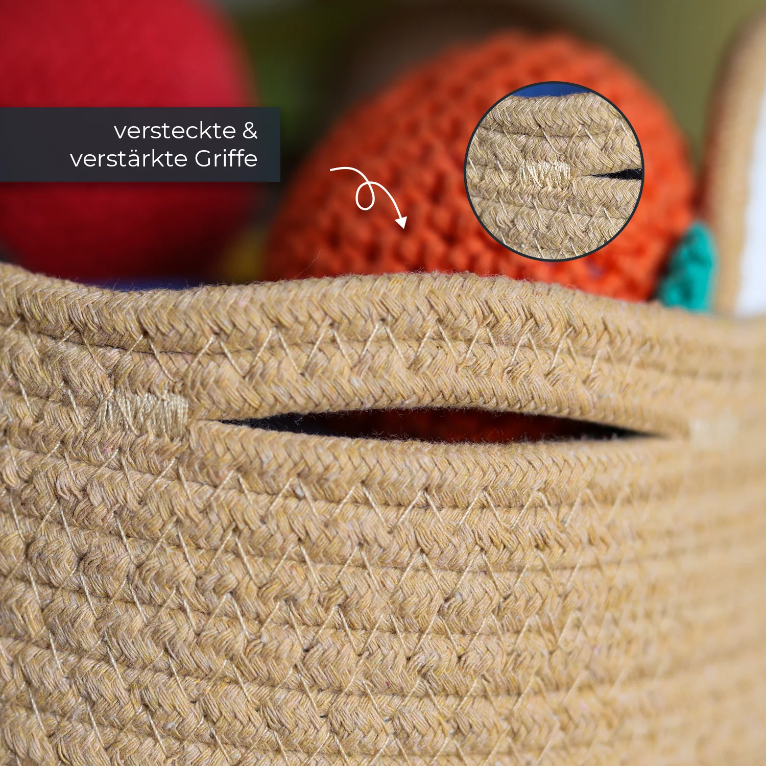 Aufbewahrungskorb mit versteckten Griffen, Korb für Kinderzimmer aus Baumwolle, Bär, HMF 39021, 30 x 24 cm - Image 15