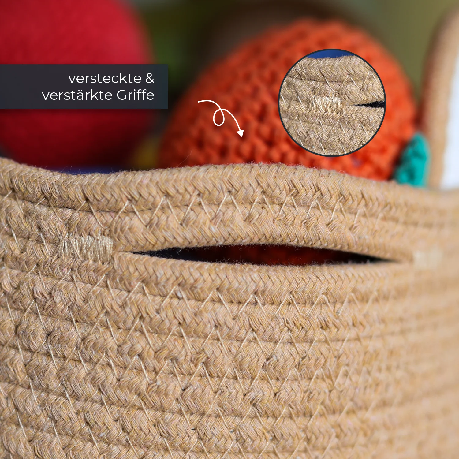 Aufbewahrungskorb mit versteckten Griffen, Korb für Kinderzimmer aus Baumwolle, Bär, HMF 39021, 30 x 24 cm - Image 24