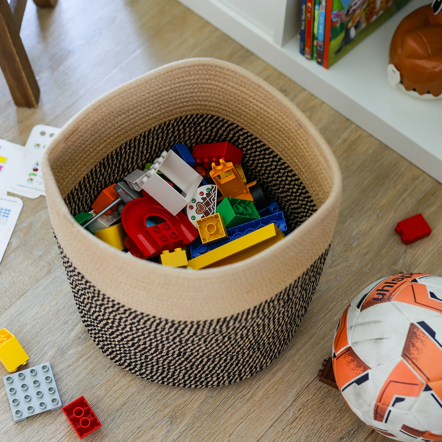 Aufbewahrungskorb mit versteckten Griffen, runder Korb passend für Kallax, HMF 39015, 31 x 31 cm - Image 16