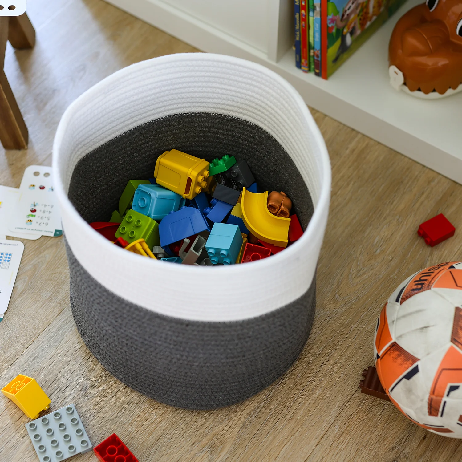 Aufbewahrungskorb mit versteckten Griffen, runder Korb passend für Kallax, HMF 39015, 31 x 31 cm - Image 25