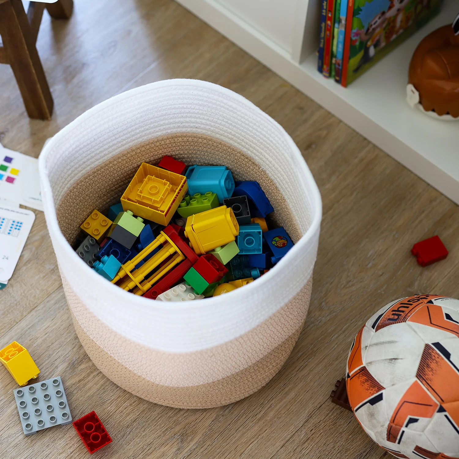 Aufbewahrungskorb mit versteckten Griffen, runder Korb passend für Kallax, HMF 39015, 31 x 31 cm - Image 7