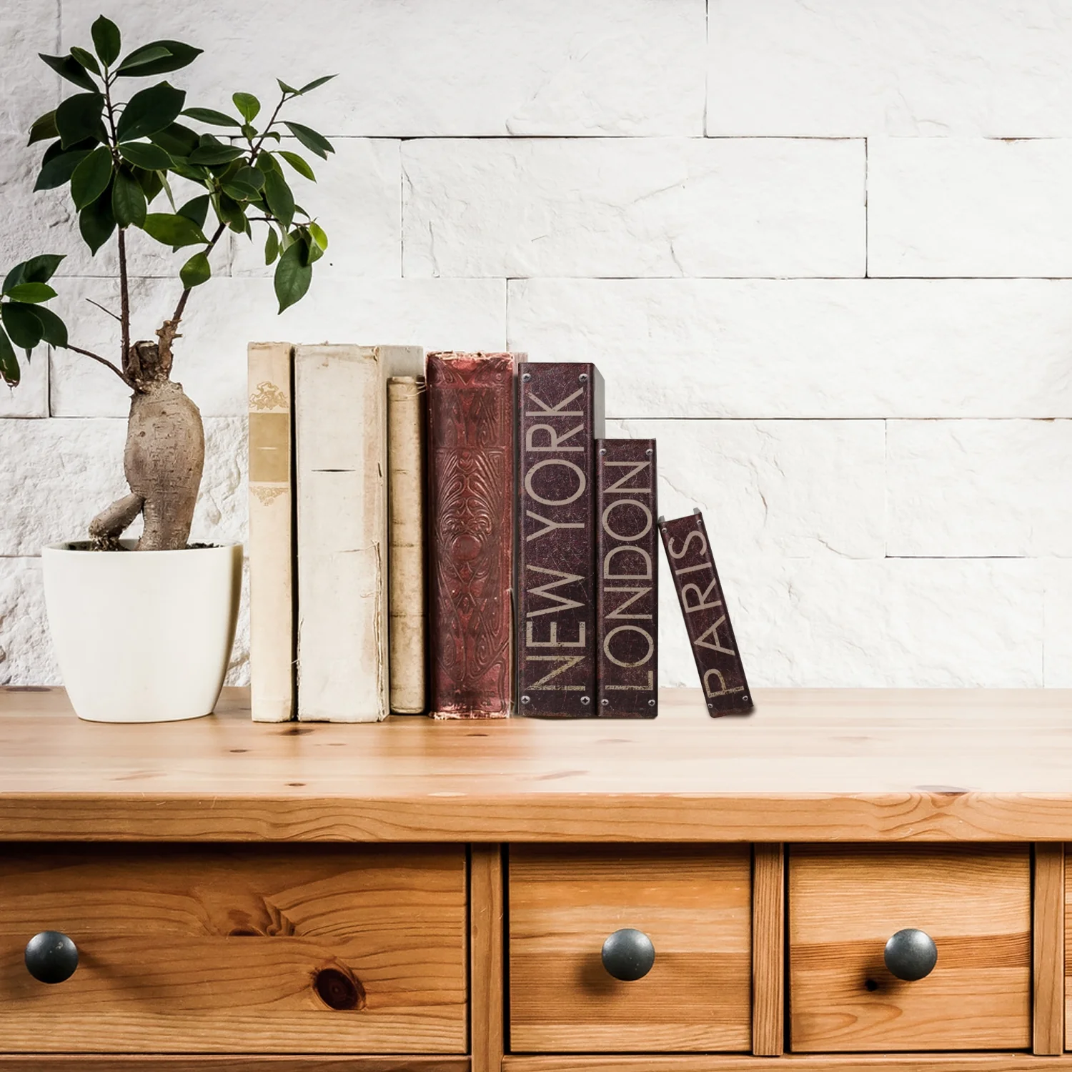 Buchtresor 3er Set Städte, Antik-Look, HMF 80961, 32,5 x 23,5 x 7,5 cm - Image 7