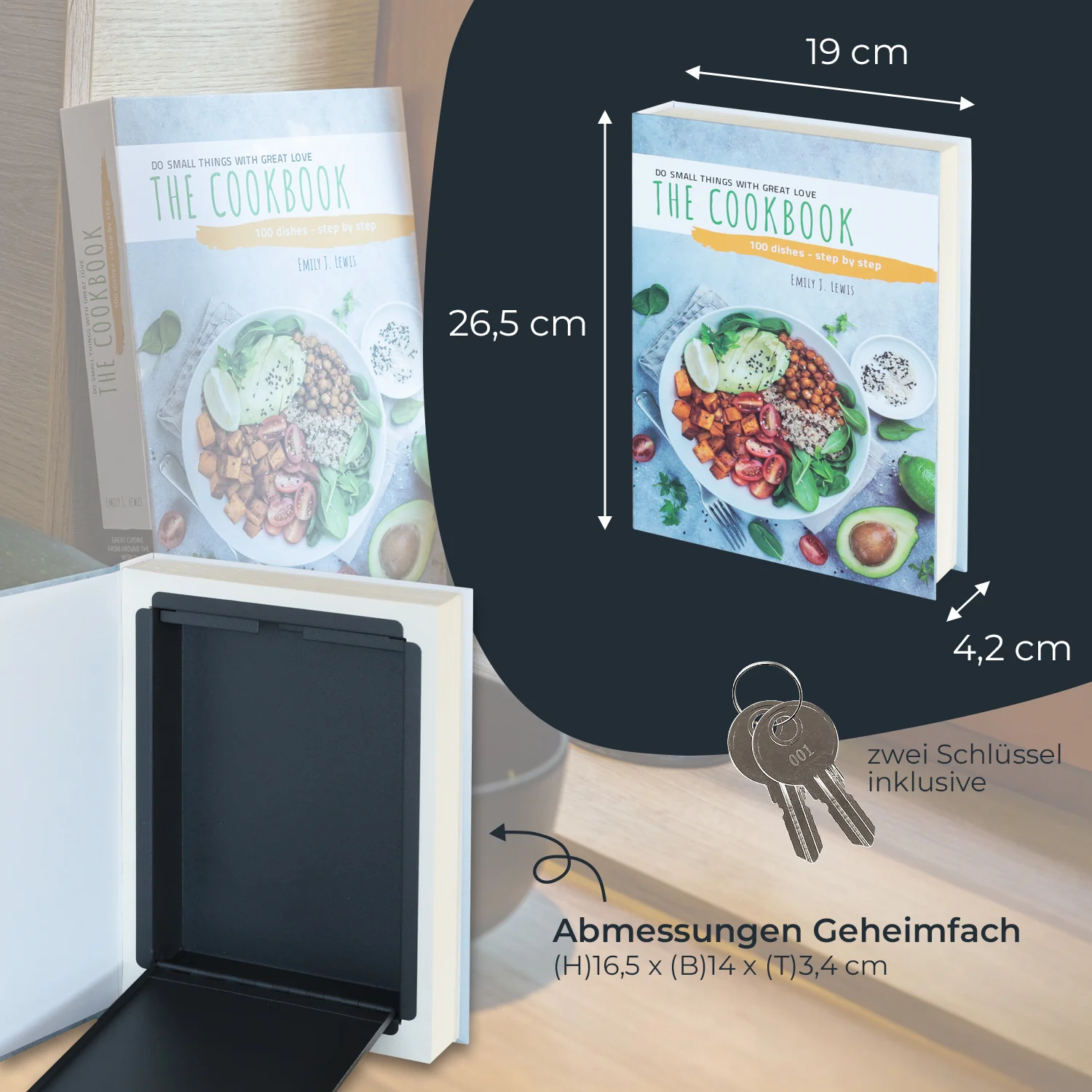 Buchtresor Papierseiten Cookbook, HMF 81001, 26,5 x 19 x 4,2 cm - Image 5