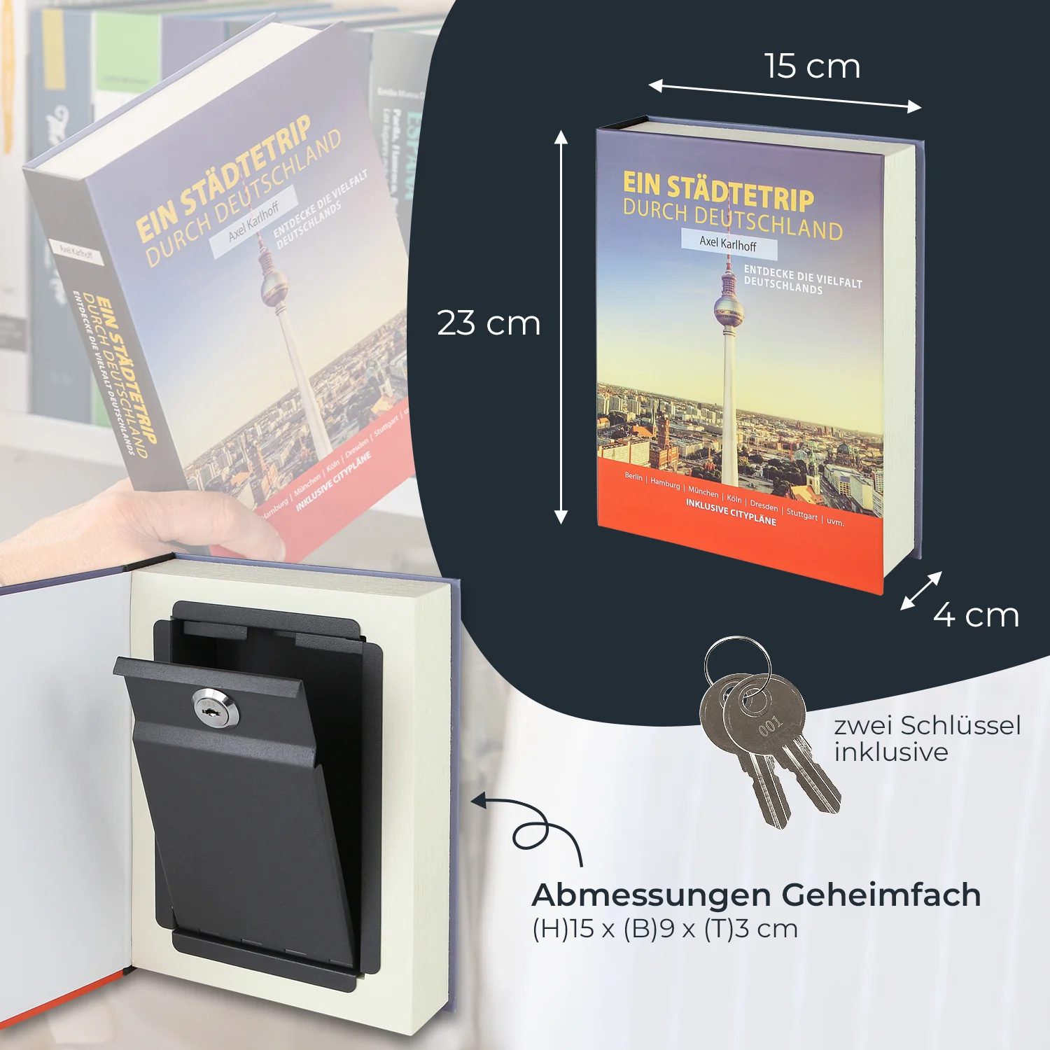 Buchtresor Papierseiten, HMF 80900, 23 x 15 x 4 cm - Image 14