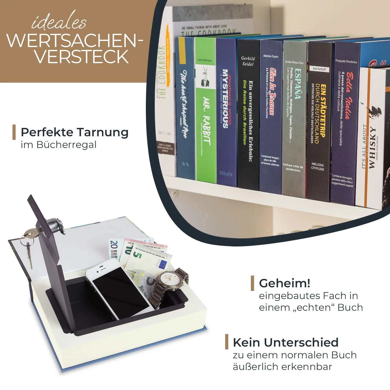 Buchtresor Papierseiten, HMF 80900, 23 x 15 x 4 cm - Image 19