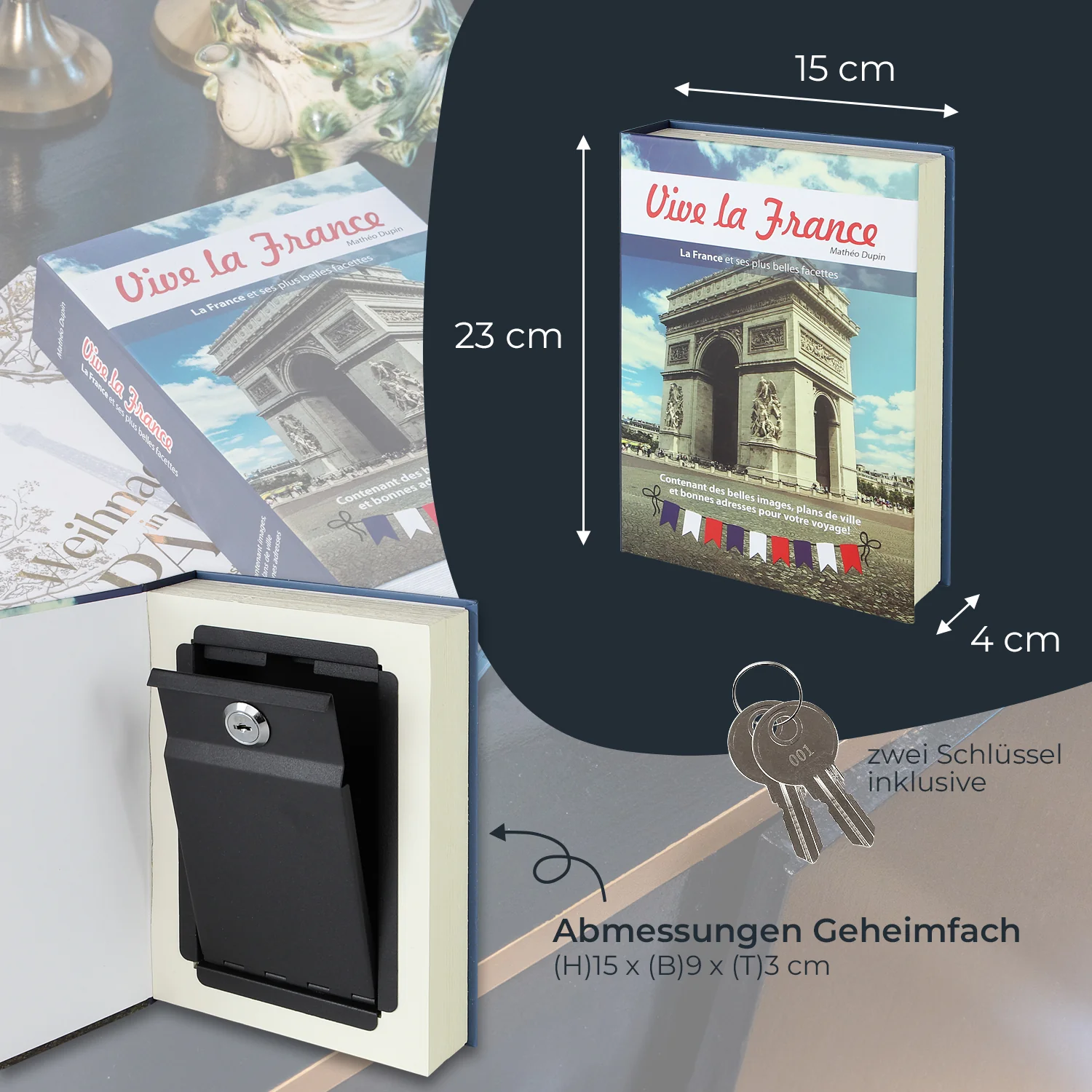 Buchtresor Papierseiten, HMF 80900, 23 x 15 x 4 cm - Image 22