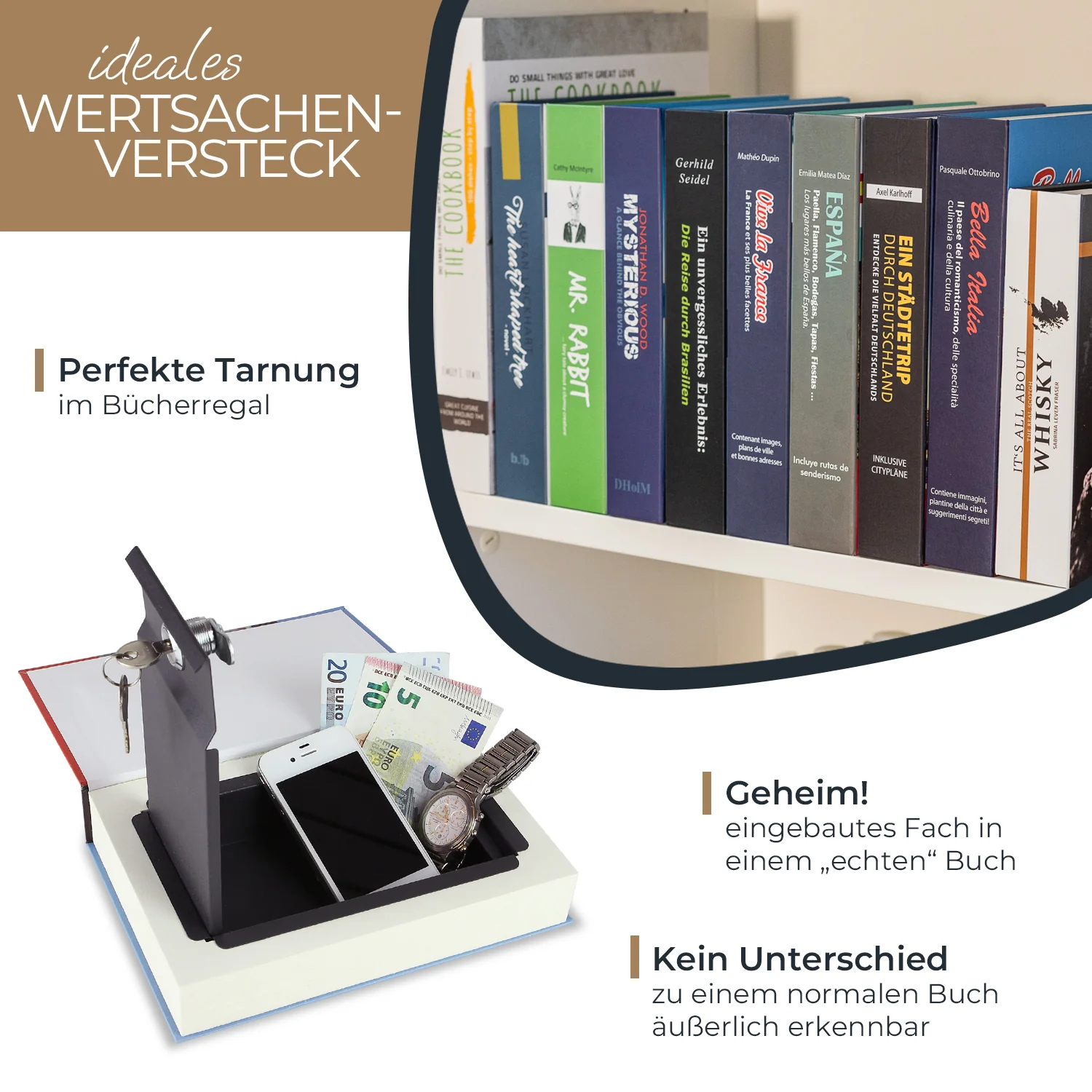 Buchtresor Papierseiten, HMF 80900, 23 x 15 x 4 cm - Image 28