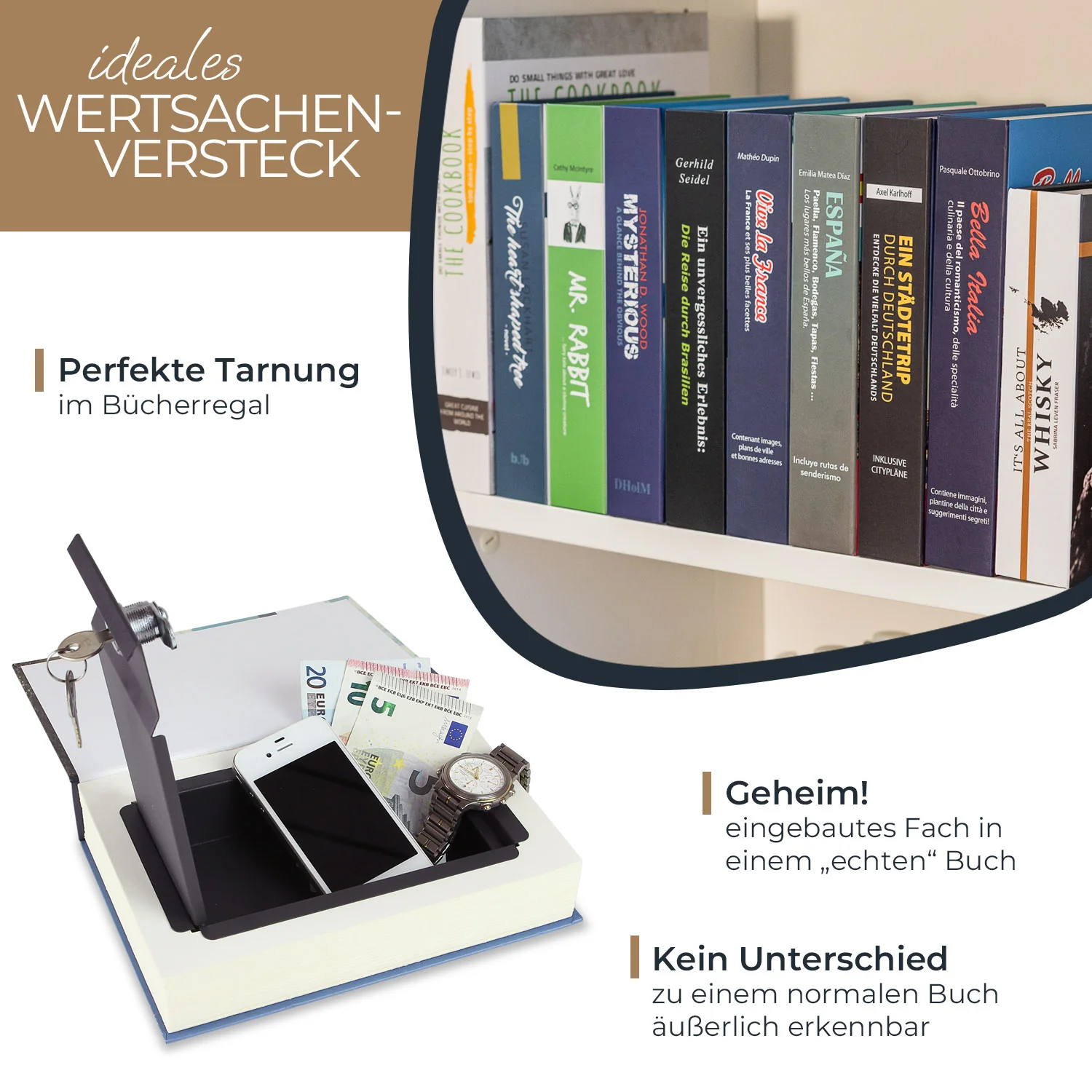 Buchtresor Papierseiten, HMF 80900, 23 x 15 x 4 cm - Image 3