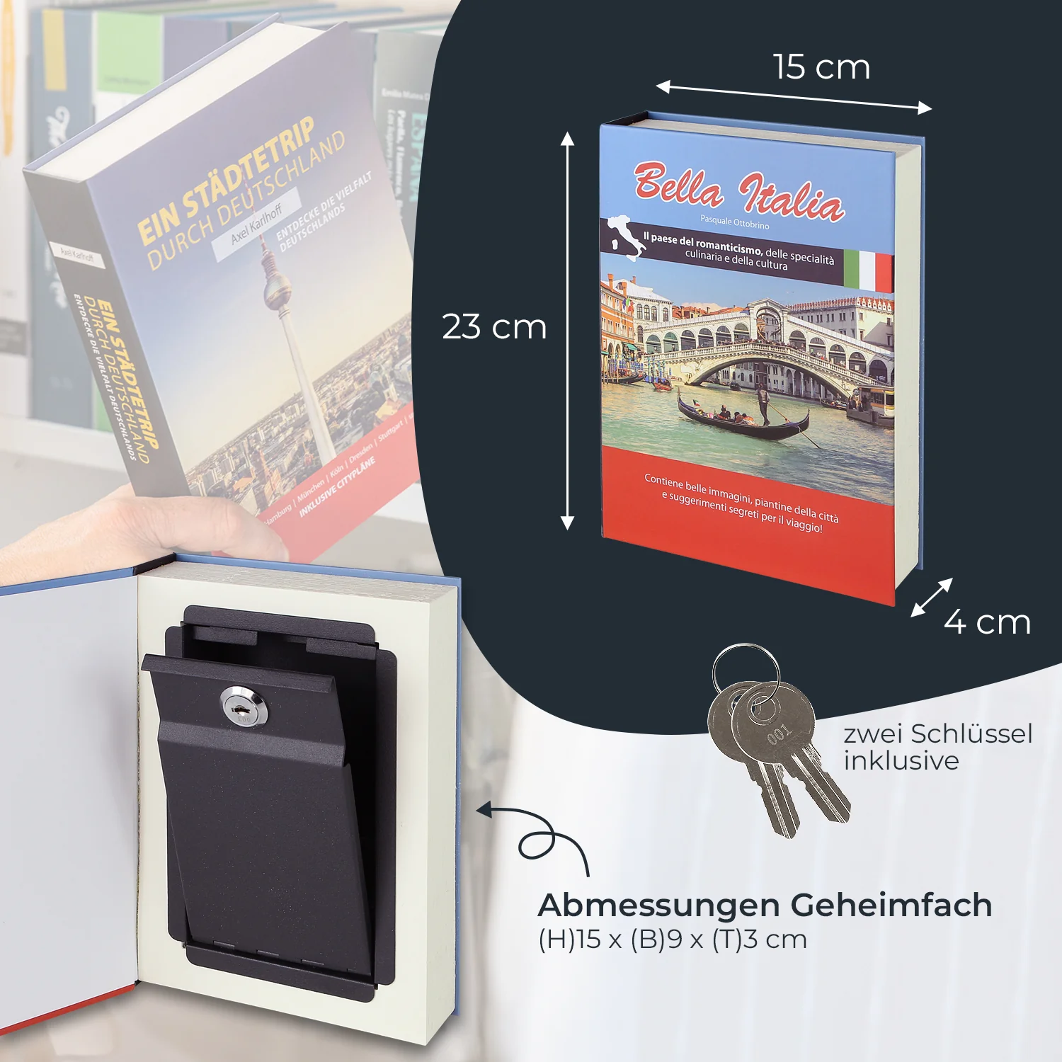 Buchtresor Papierseiten, HMF 80900, 23 x 15 x 4 cm - Image 31