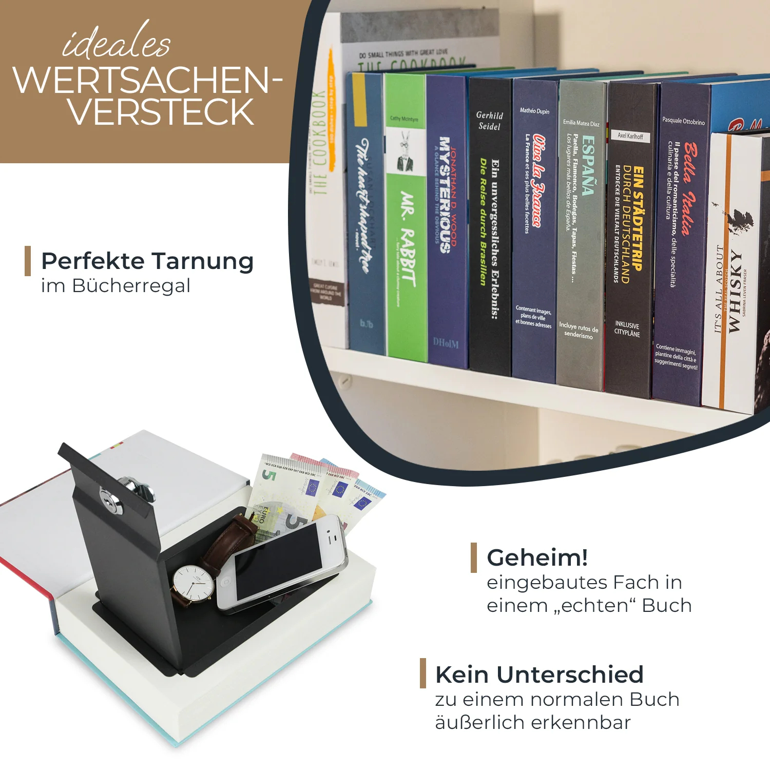 Buchtresor Papierseiten, HMF 80900, 23 x 15 x 4 cm - Image 37