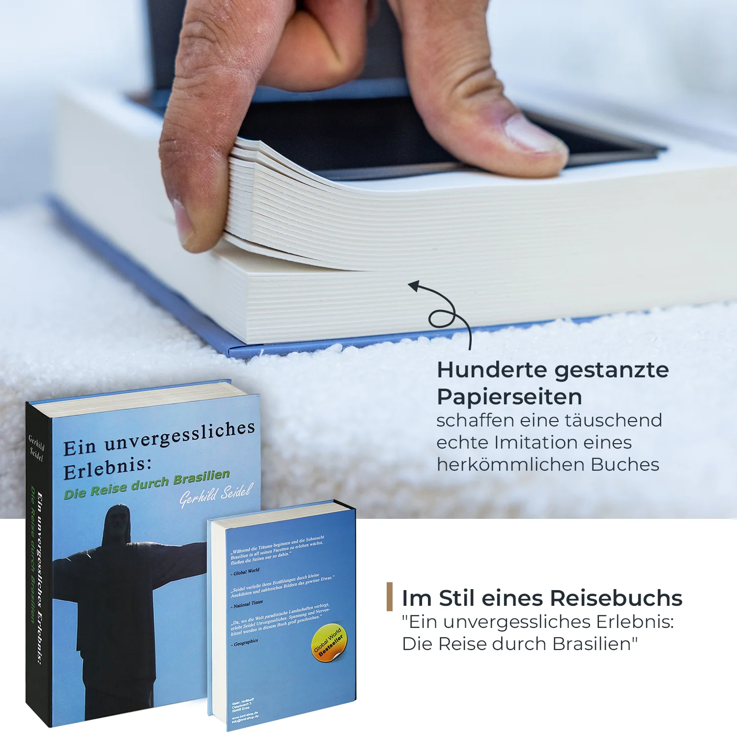 Buchtresor Papierseiten, HMF 80900, 23 x 15 x 4 cm - Image 4