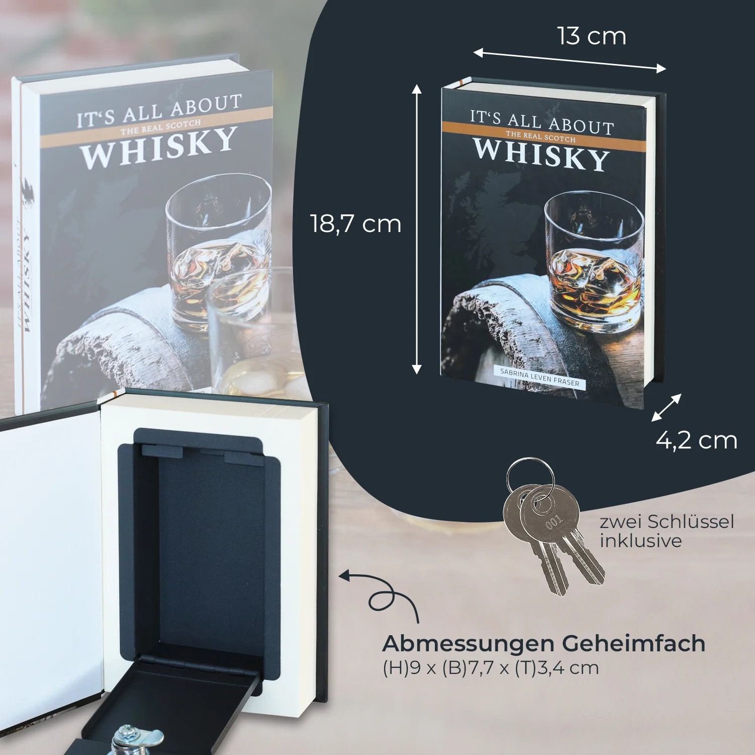 Buchtresor Papierseiten Whisky, HMF 80701, 18,7 x 13 x 4,2 cm - Image 5