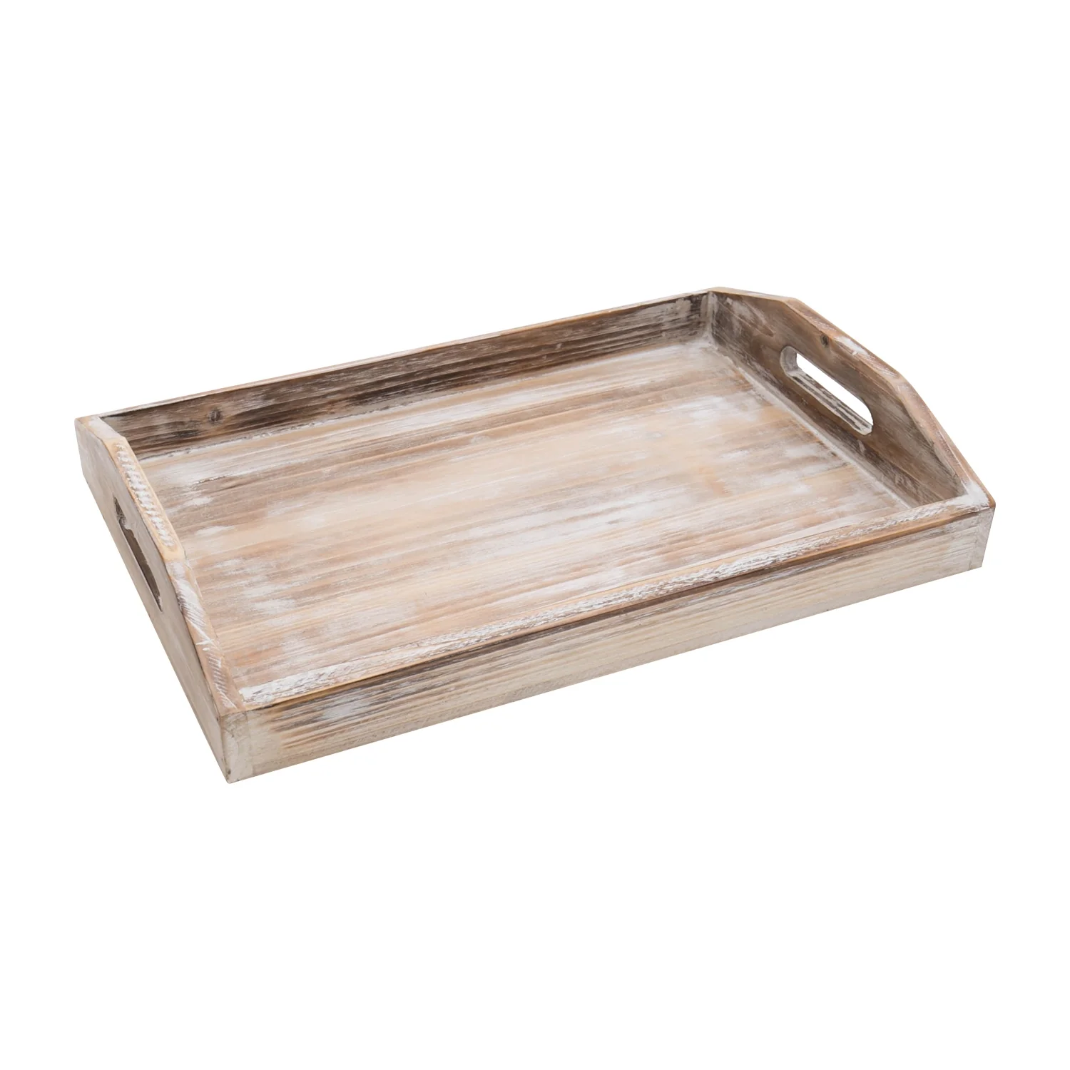 Deko Tablett aus Holz im Vintage-Design, 3er Set, HMF VTA101, verschiedene Größen - Image 3