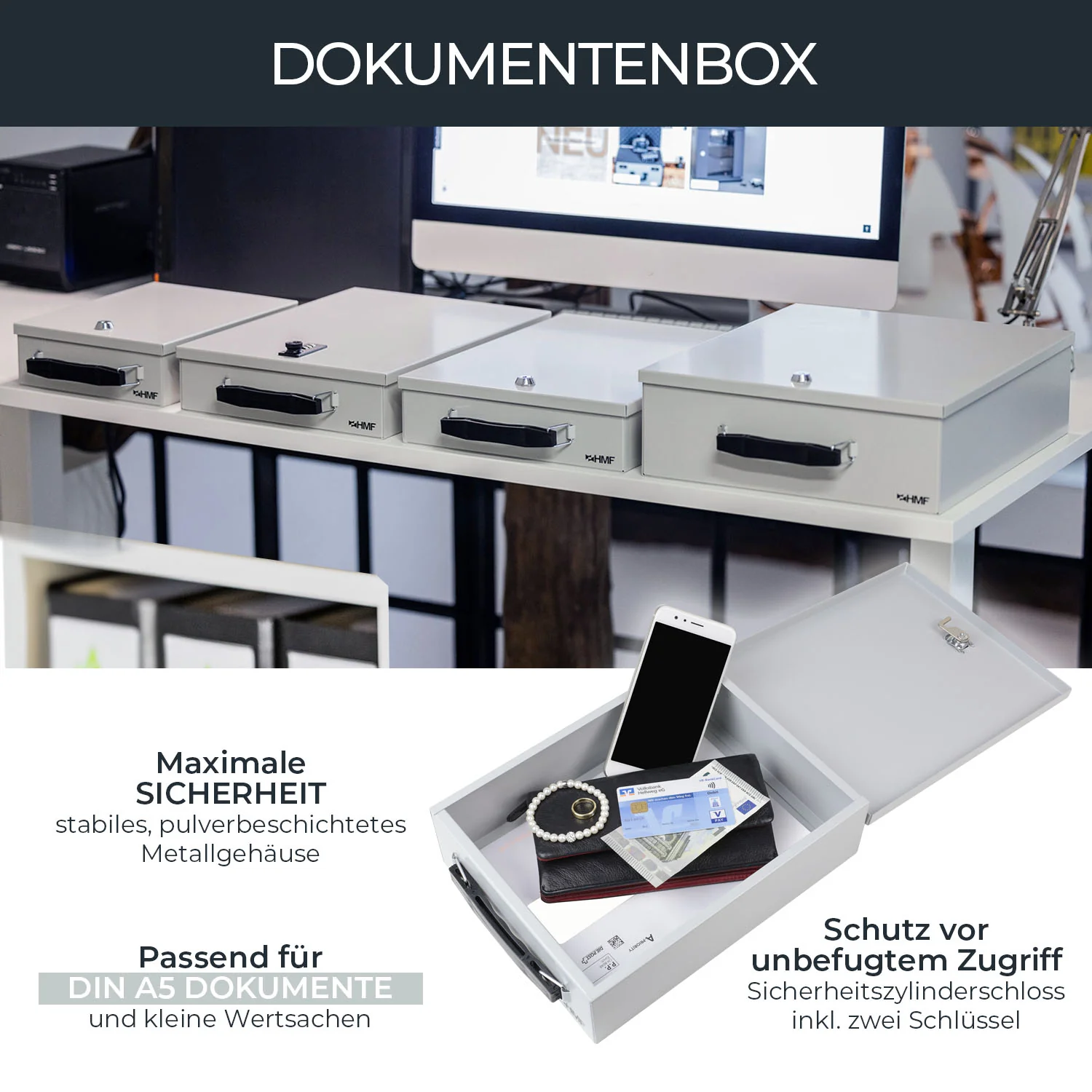 Dokumentenkassette, HMF 14000, Lichtgrau - Image 3