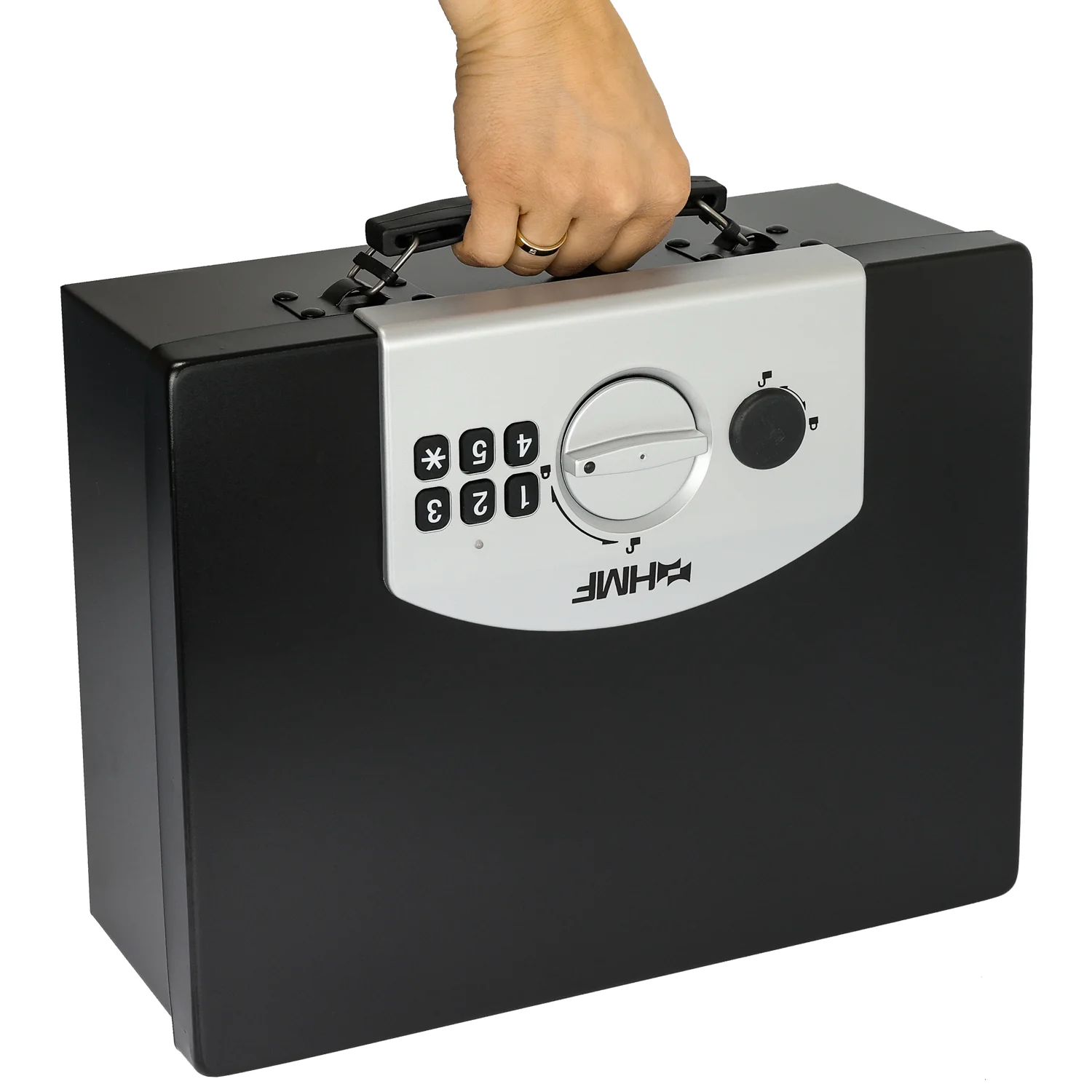Dokumentensafe Elektronikschloss, HMF 1006-02, 32,5 x 25,5 x 12,5 cm, Schwarz - Image 6