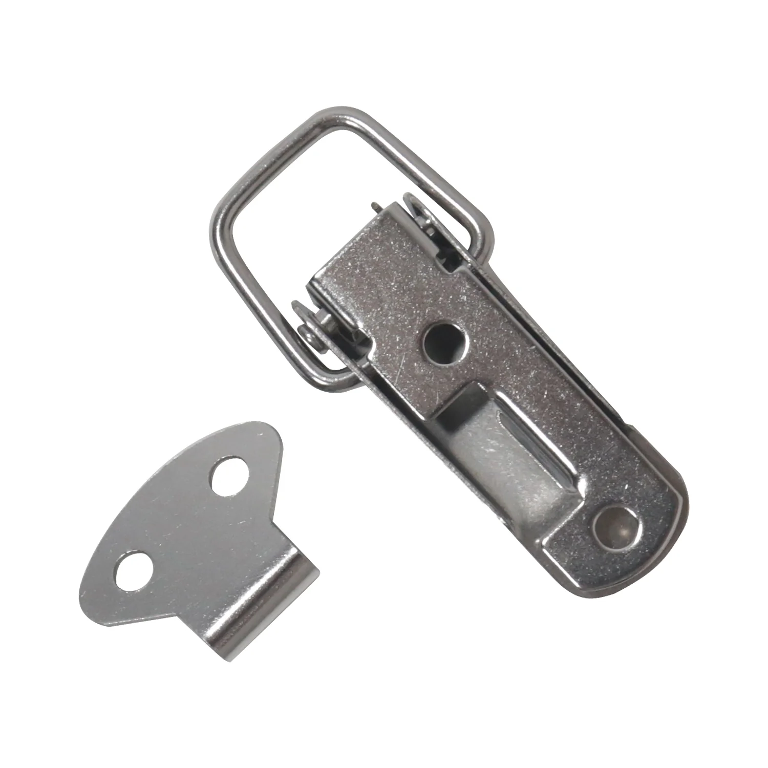 Edelstahl Spannverschluss mit Schlossöse, 8 Stück, HMF 14980-09, 27 x 75 mm, Silber - Image 4