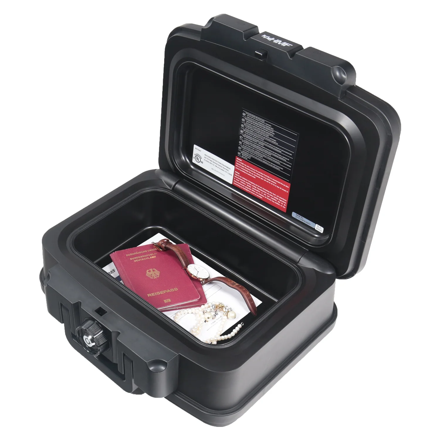 Feuerfeste Wasserdichte Dokumentenbox, HMF 250451, DIN A5, Schwarz - Image 11