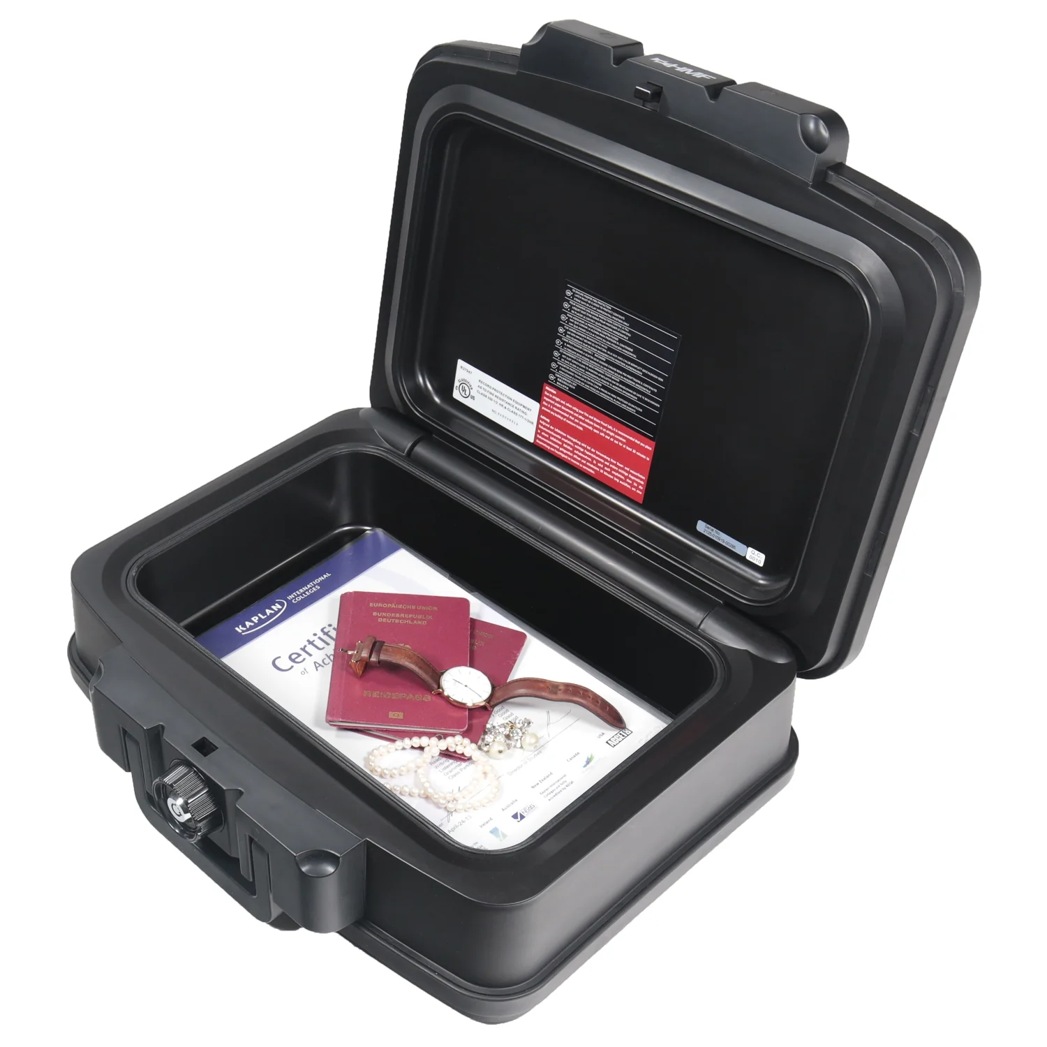 Feuerfeste Wasserdichte Dokumentenbox, HMF 250452, DIN A4, Schwarz - Image 11