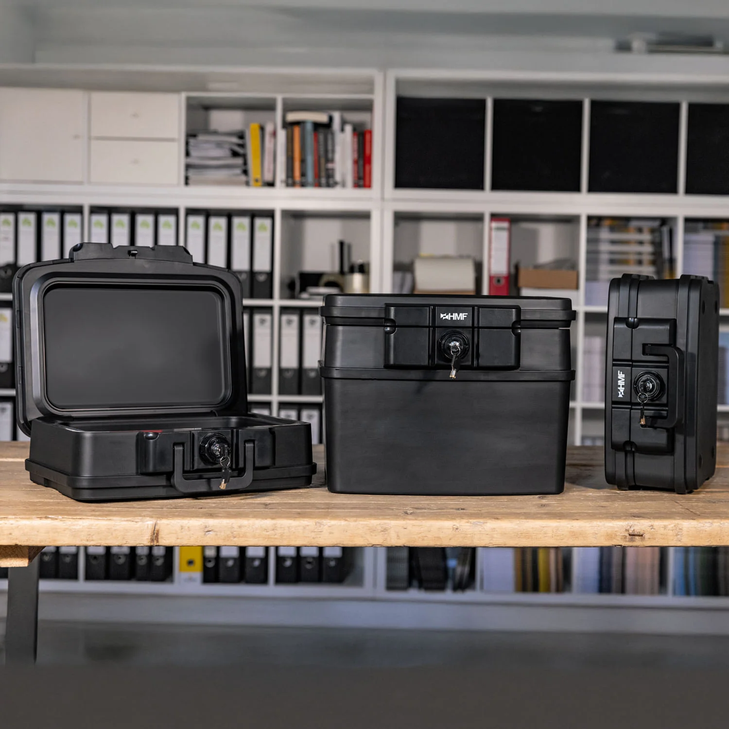 Feuerfeste Wasserdichte Dokumentenbox, HMF 250452, DIN A4, Schwarz - Image 9