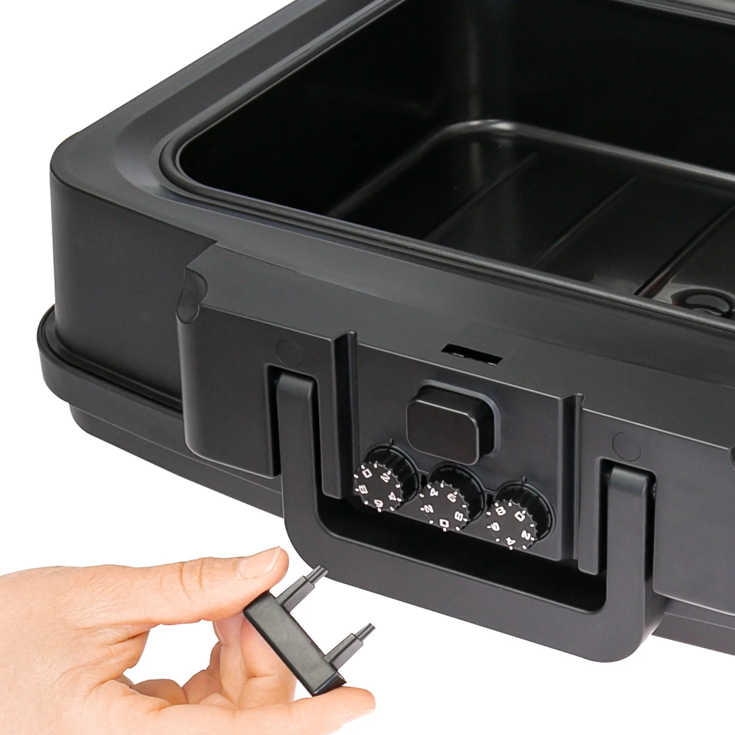 Feuerfeste Wasserdichte Dokumentenbox mit Zahlenschloss, HMF 250437, DIN A4, Schwarz - Image 15