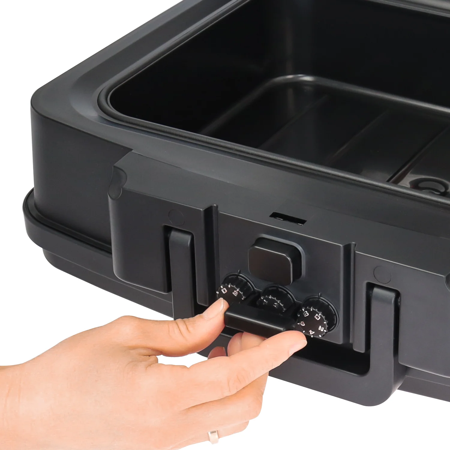 Feuerfeste Wasserdichte Dokumentenbox mit Zahlenschloss, HMF 250437, DIN A4, Schwarz - Image 16