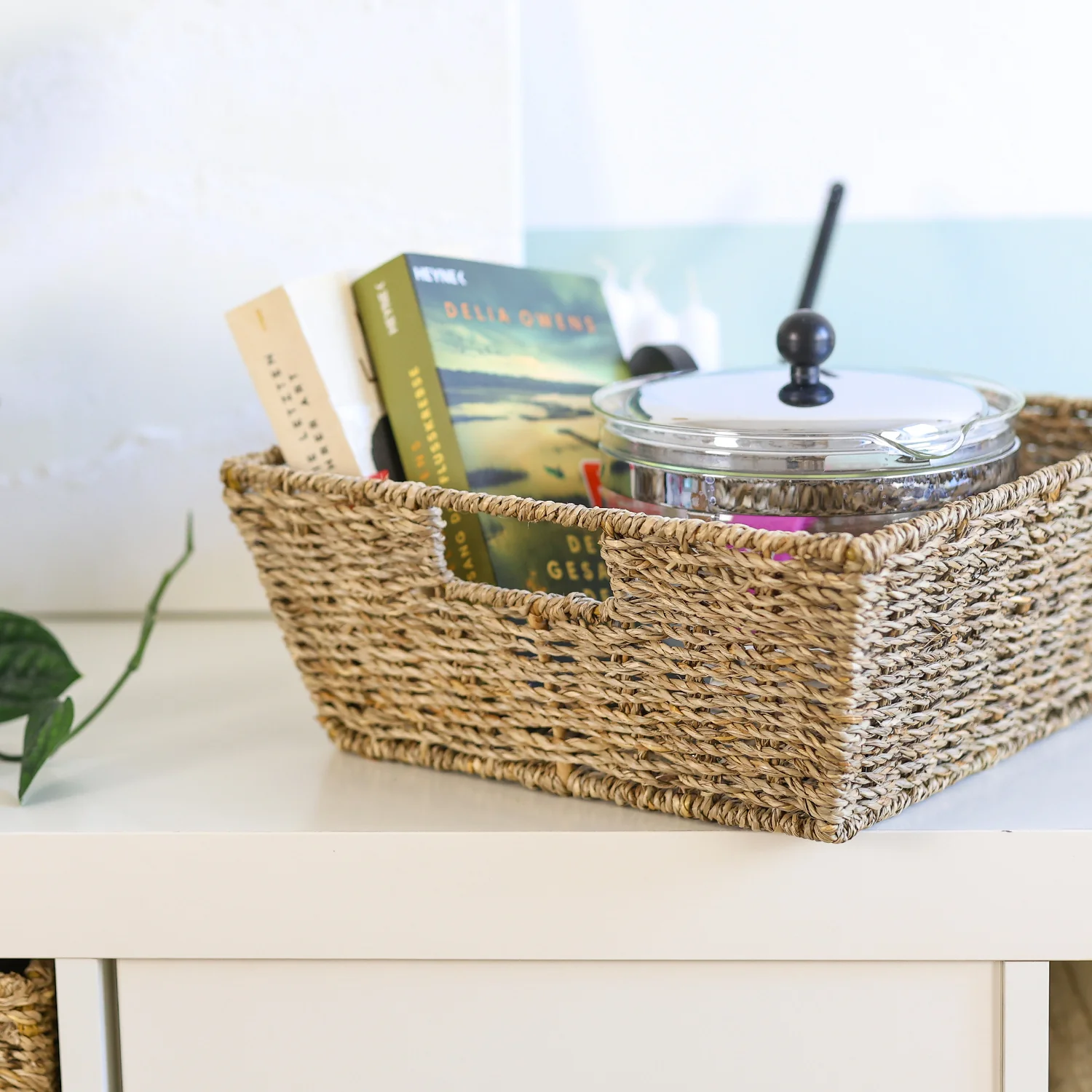 Geschenkkorb leer, Aufbewahrungskorb geflochten aus Seegras, HMF 37069-30cm, 30 x 30 x 12 cm - Image 5