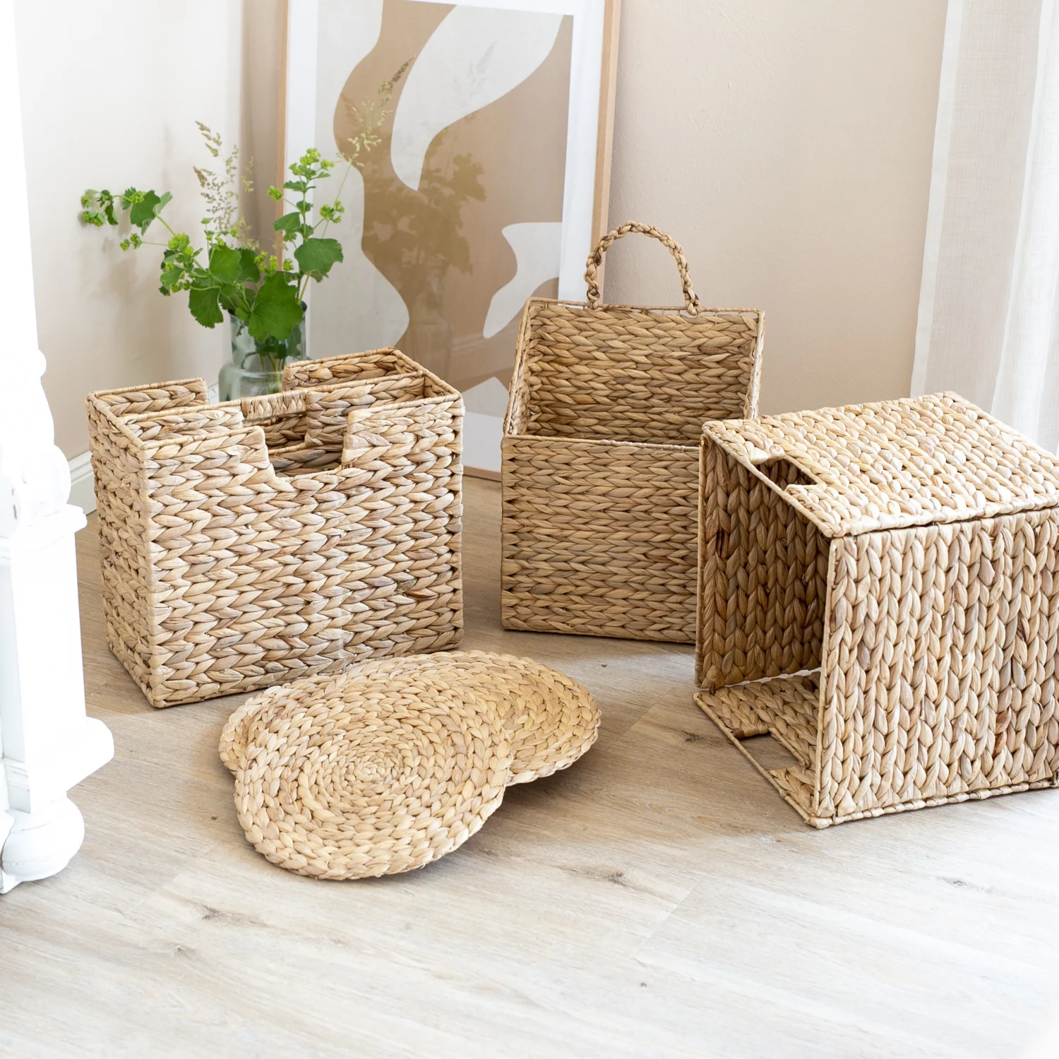 Hängekorb geflochten aus Wasserhyazinthe, HMF 37220, 30 x 17,5 x 38 cm - Image 10