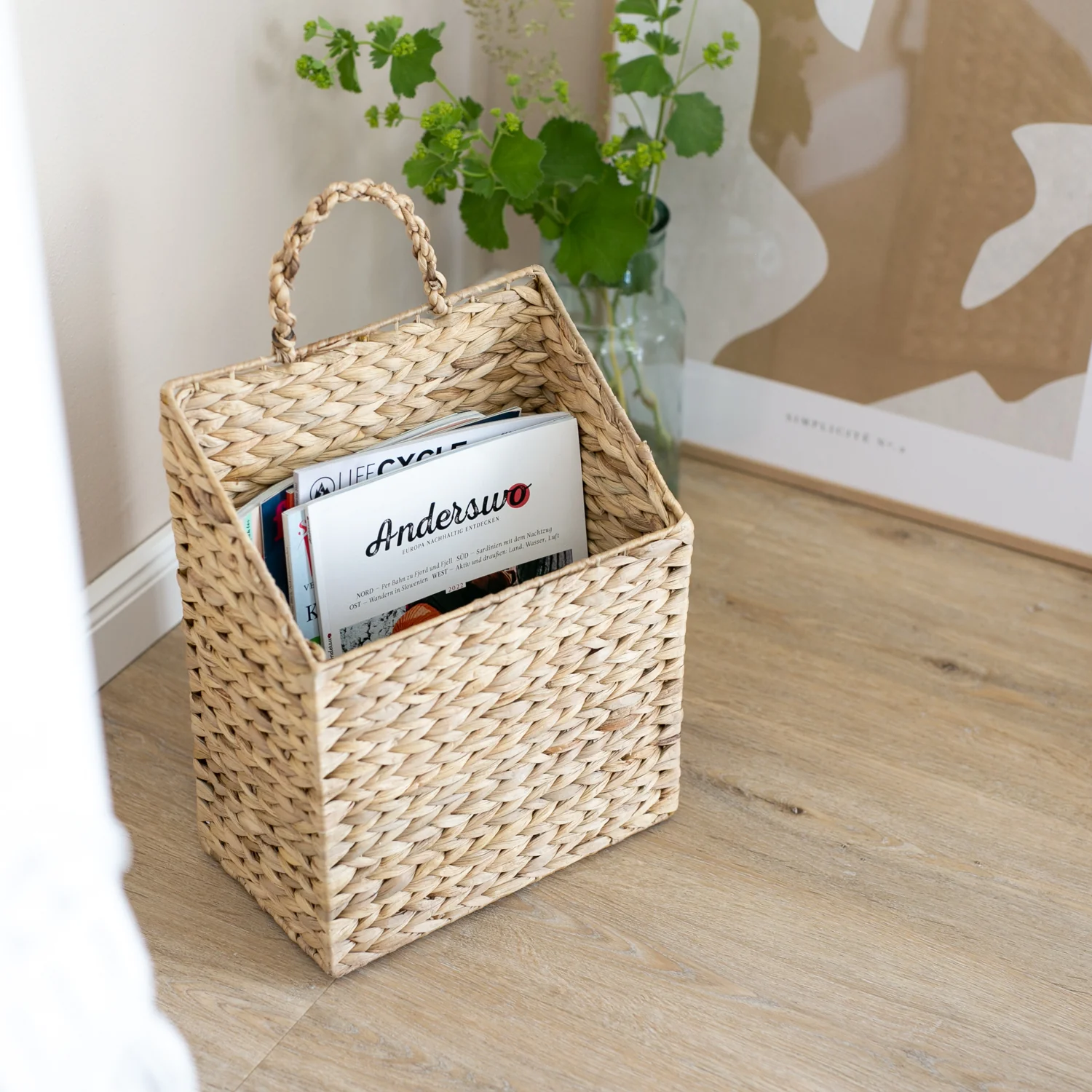 Hängekorb geflochten aus Wasserhyazinthe, HMF 37220, 30 x 17,5 x 38 cm - Image 6