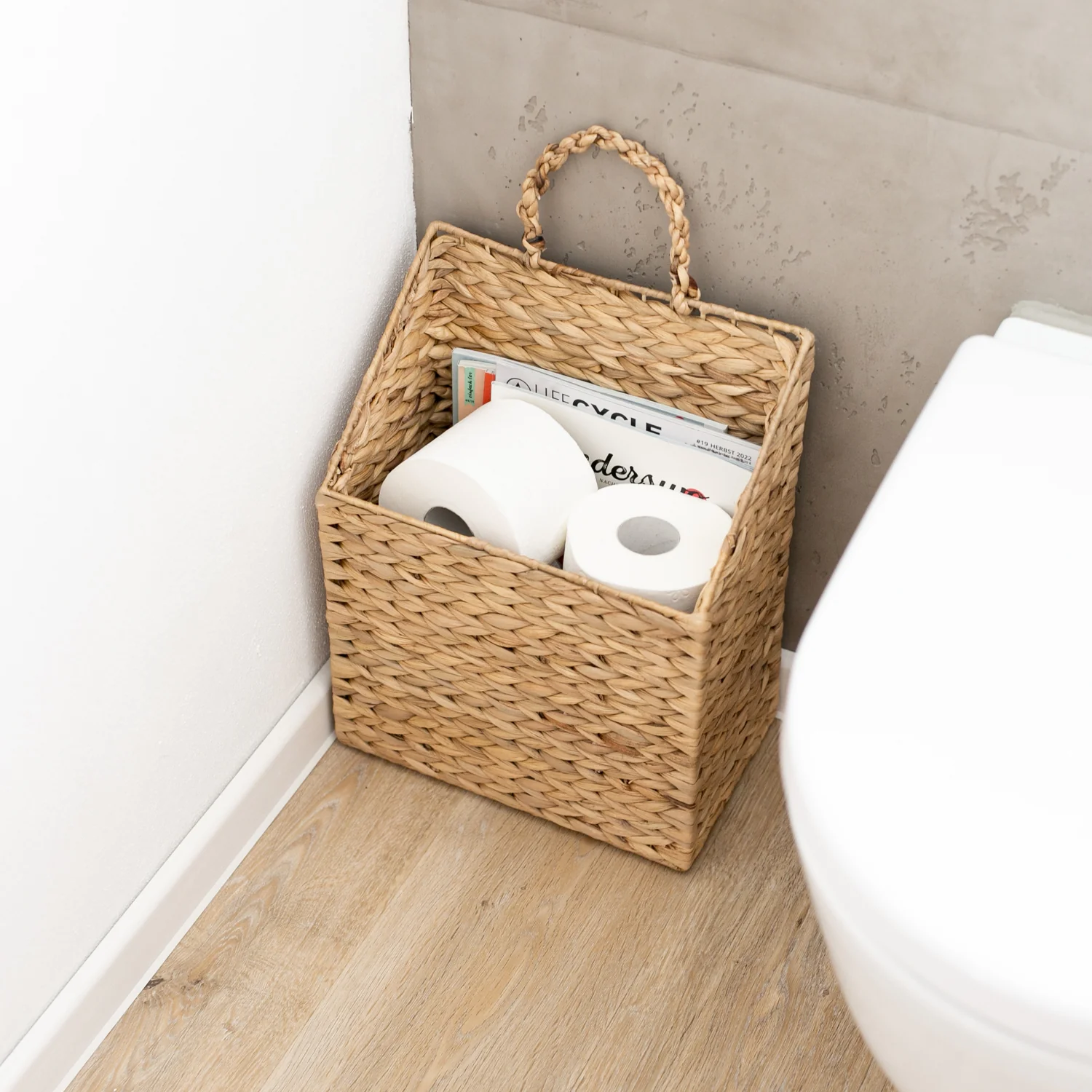 Hängekorb geflochten aus Wasserhyazinthe, HMF 37220, 30 x 17,5 x 38 cm - Image 8