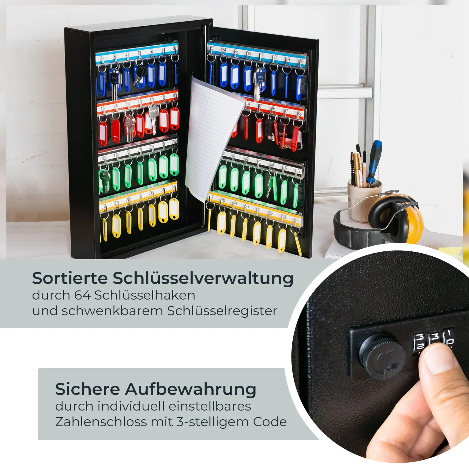 HMF 13600 Schlüsselschrank mit Zahlencode, Schlüsselkasten - Image 11